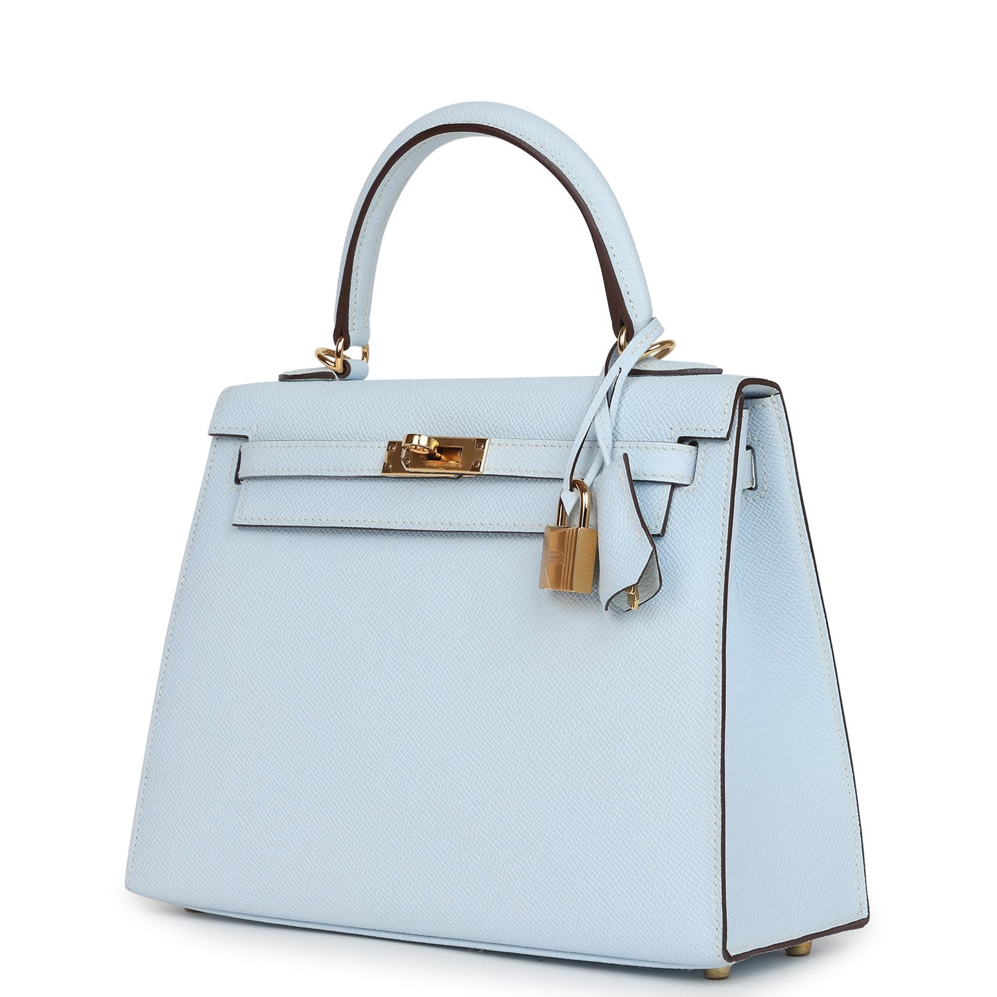 Hermes Kelly Sellier 25 Bleu Brume Epsom Gold Hardware