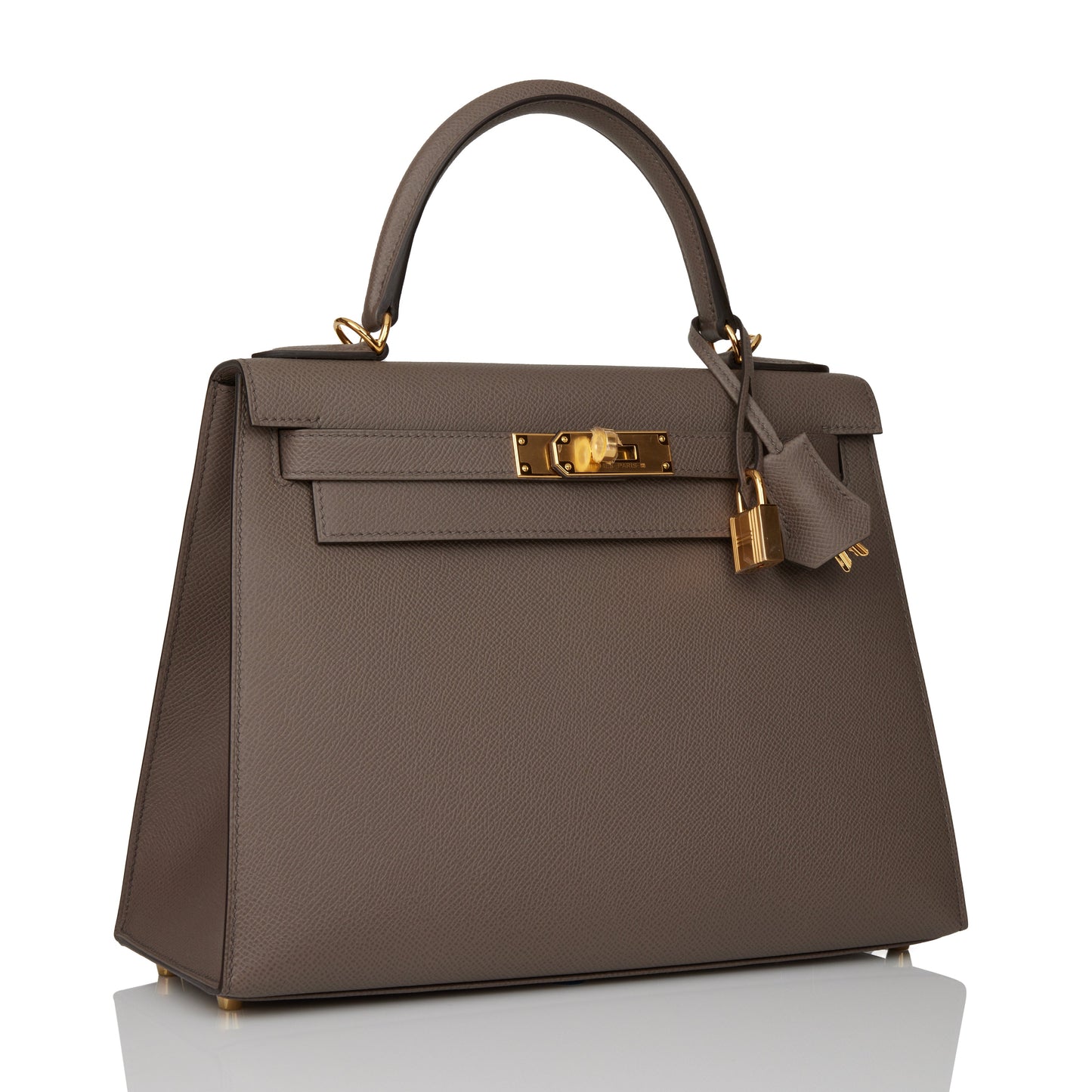 Hermes Kelly Sellier 28 Etain Epsom Gold Hardware