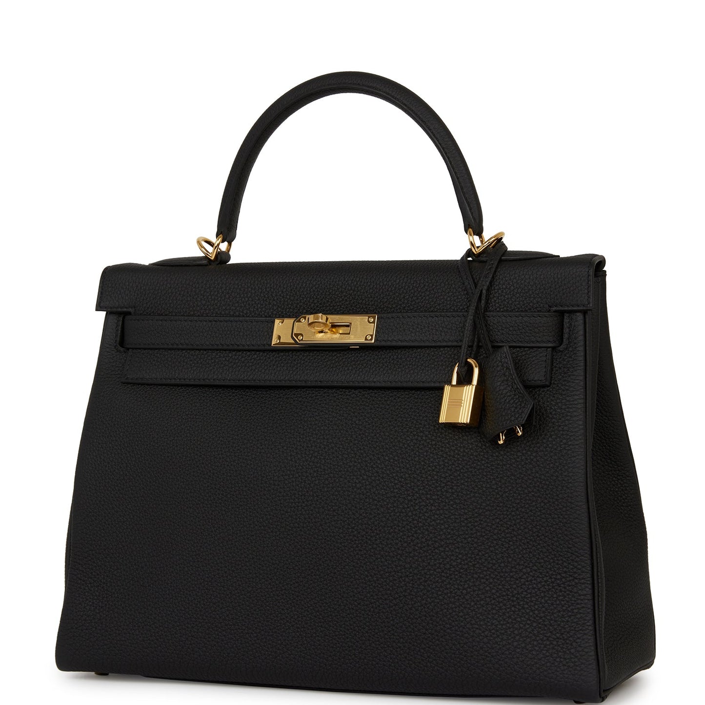 Hermes Kelly Retourne 32 Black Togo Gold Hardware