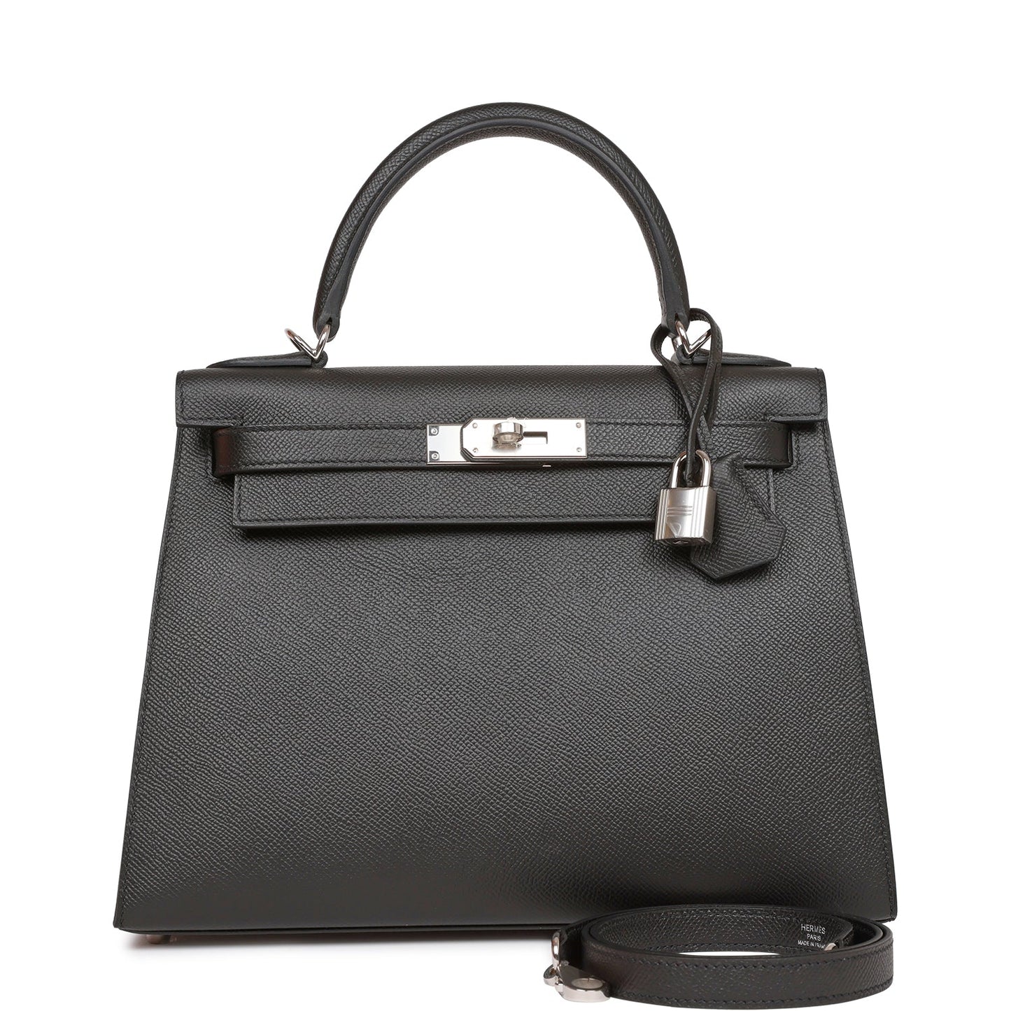 Hermes Kelly Sellier 28 Black Epsom Palladium Hardware - Bob Flawless Skincare 