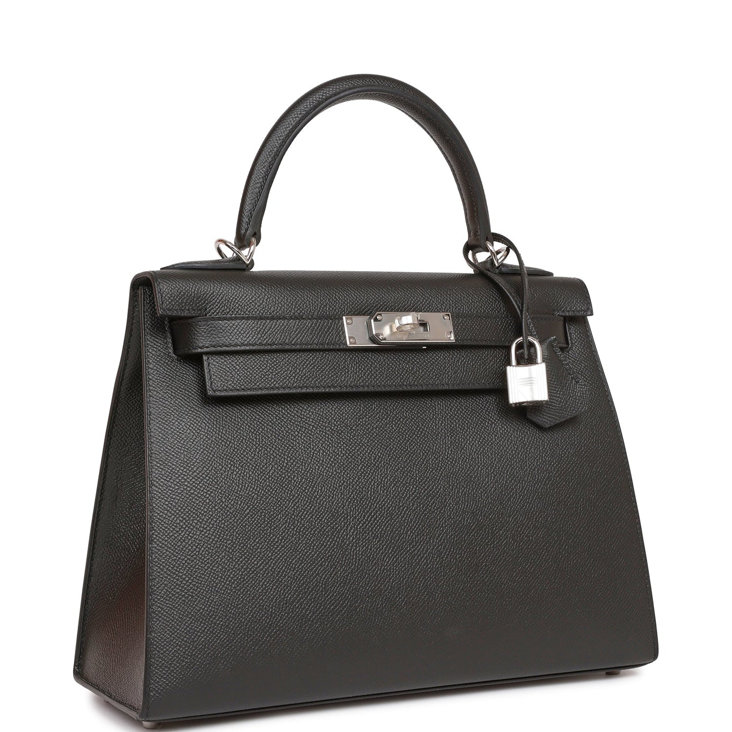 Hermes Kelly Sellier 28 Black Epsom Palladium Hardware - Bob Flawless Skincare 