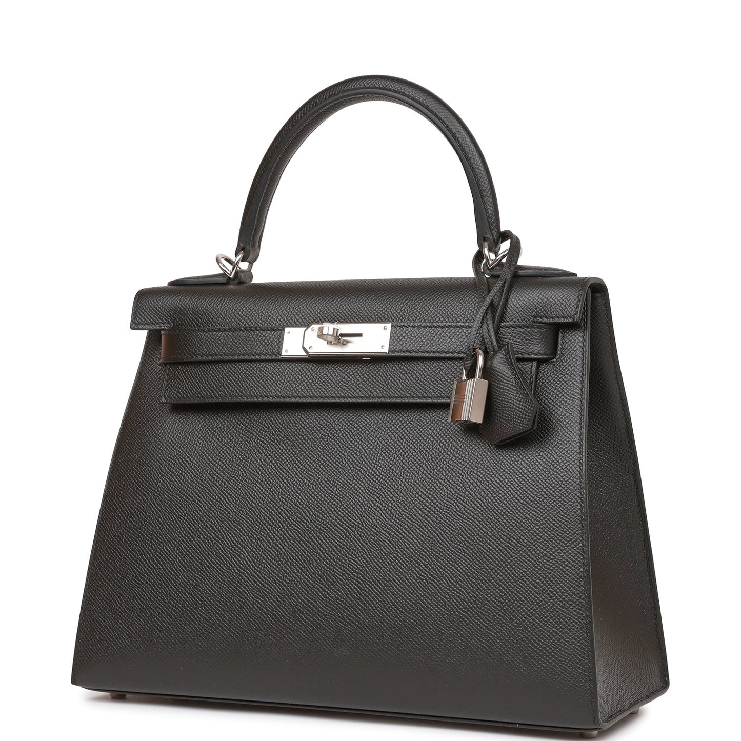 Hermes Kelly Sellier 28 Black Epsom Palladium Hardware - Bob Flawless Skincare 