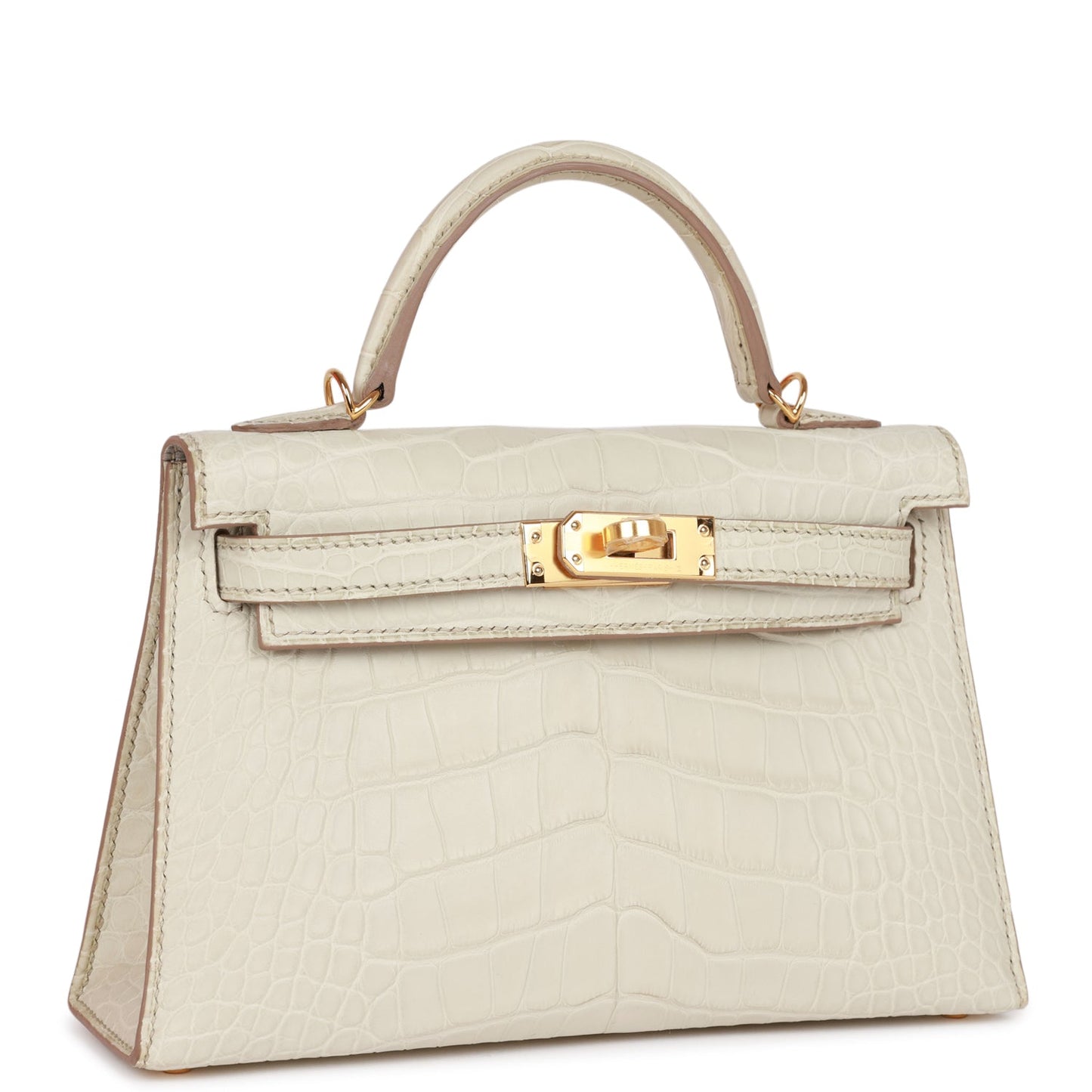 Hermes Kelly Sellier 20 Beton Matte Alligator Gold Hardware