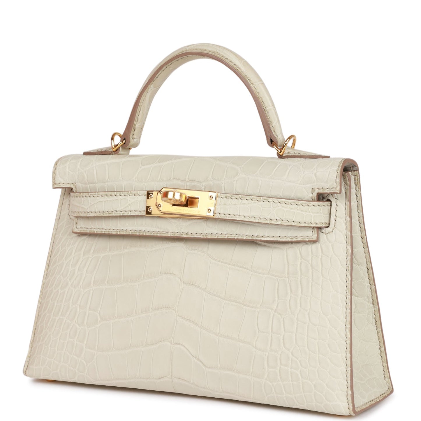 Hermes Kelly Sellier 20 Beton Matte Alligator Gold Hardware