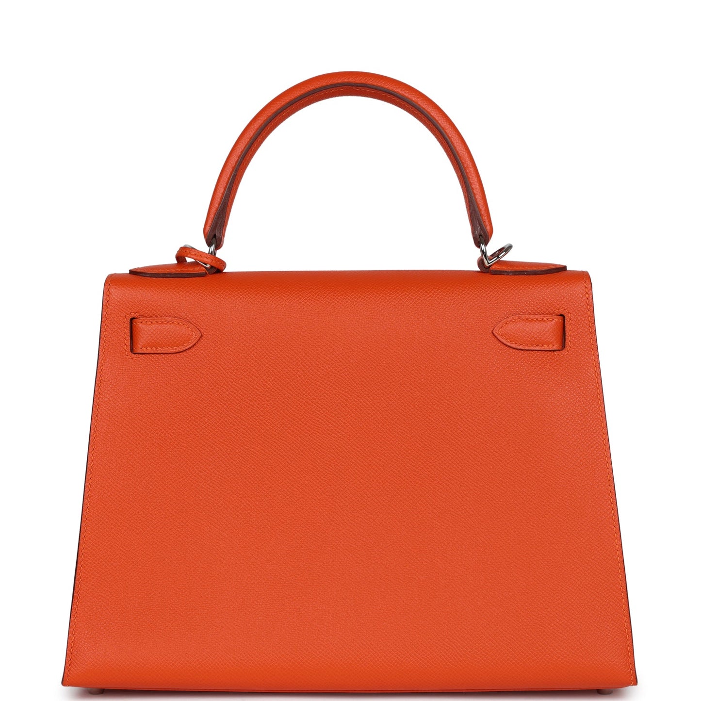 Pre-owned Hermes Kelly Sellier 28 Feu Epsom Palladium Hardware