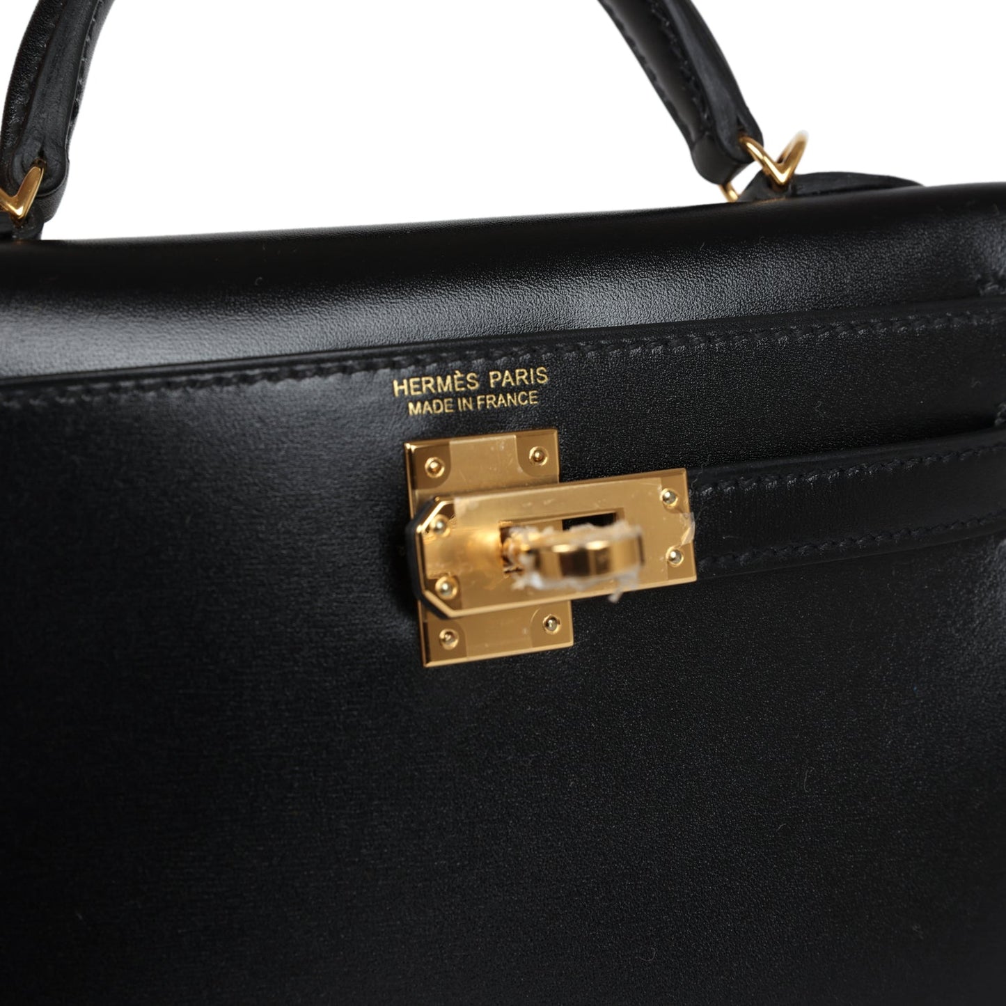 Hermes Kelly Sellier 20 Black Box Gold Hardware