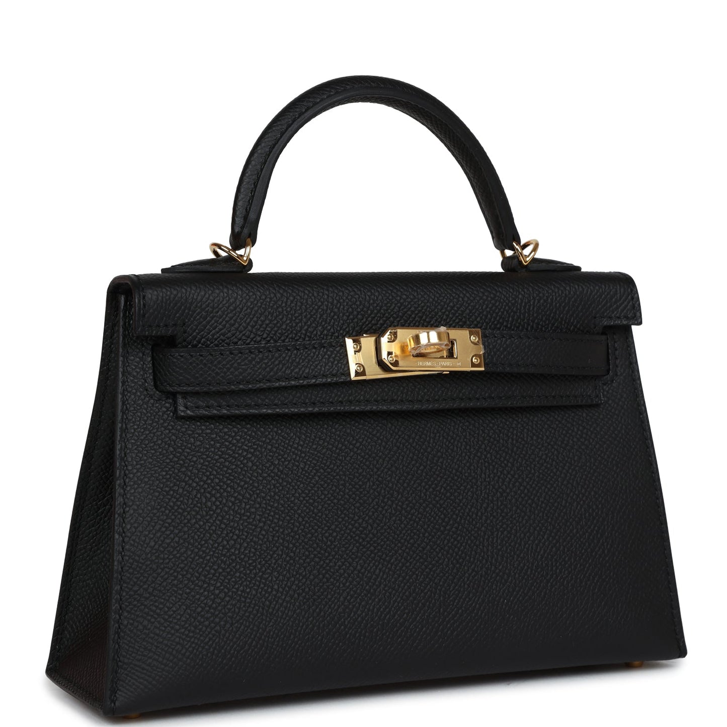 Hermes Kelly Sellier 20 Black Epsom Gold Hardware