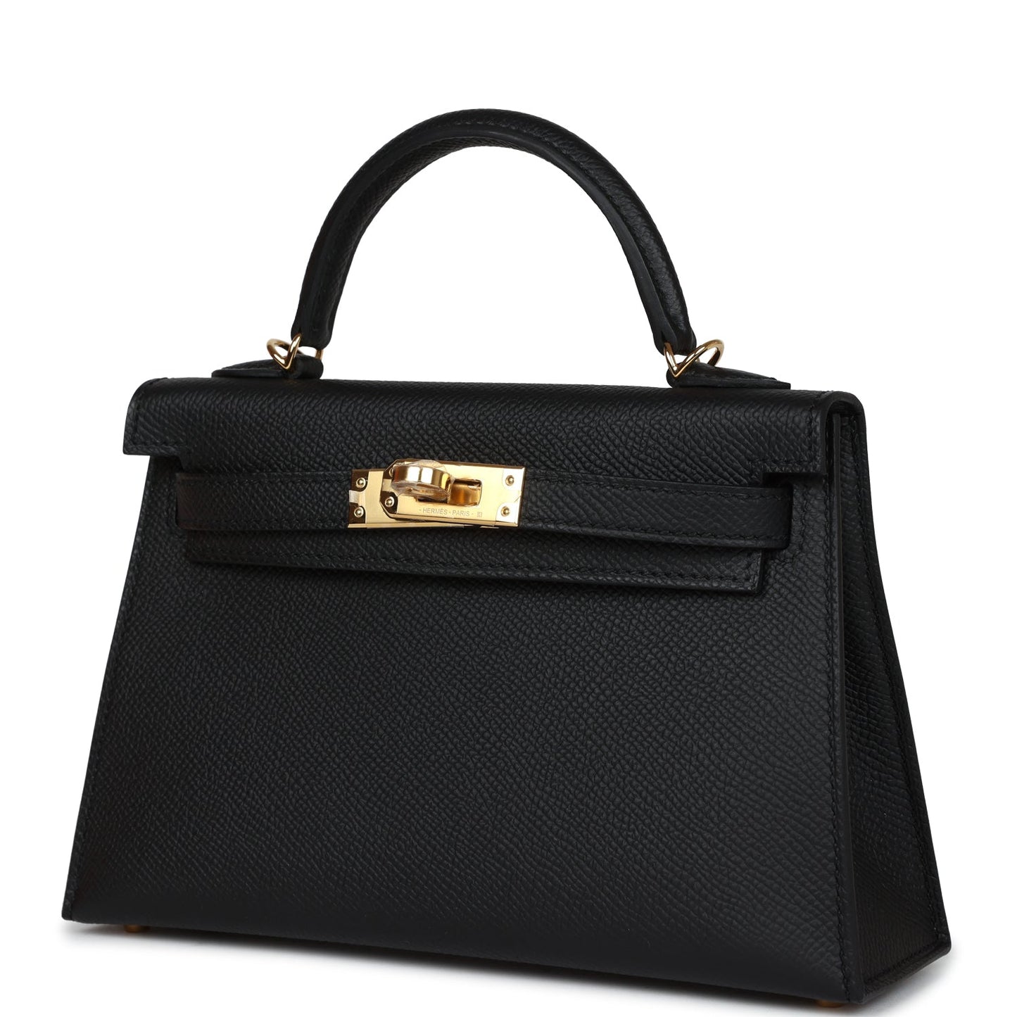 Hermes Kelly Sellier 20 Black Epsom Gold Hardware