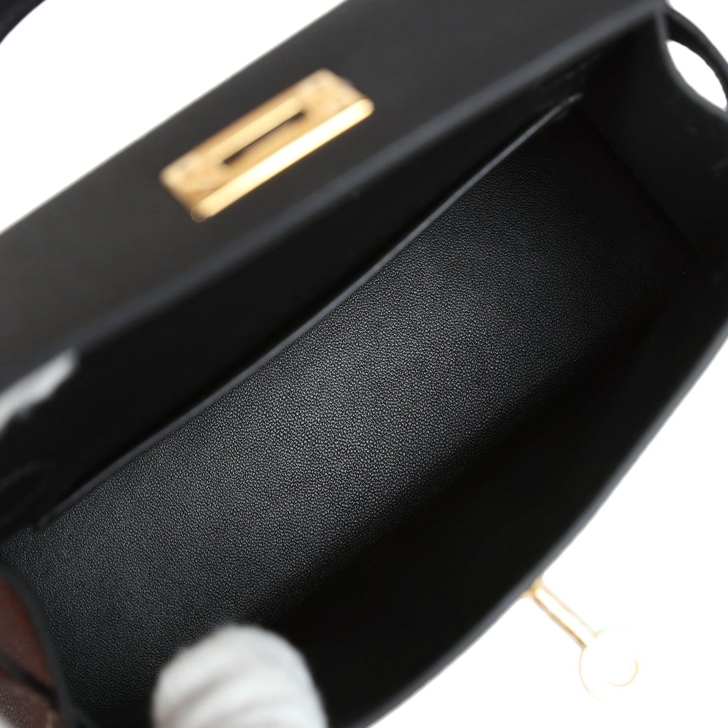 Hermes Kelly Sellier 20 Black Epsom Gold Hardware