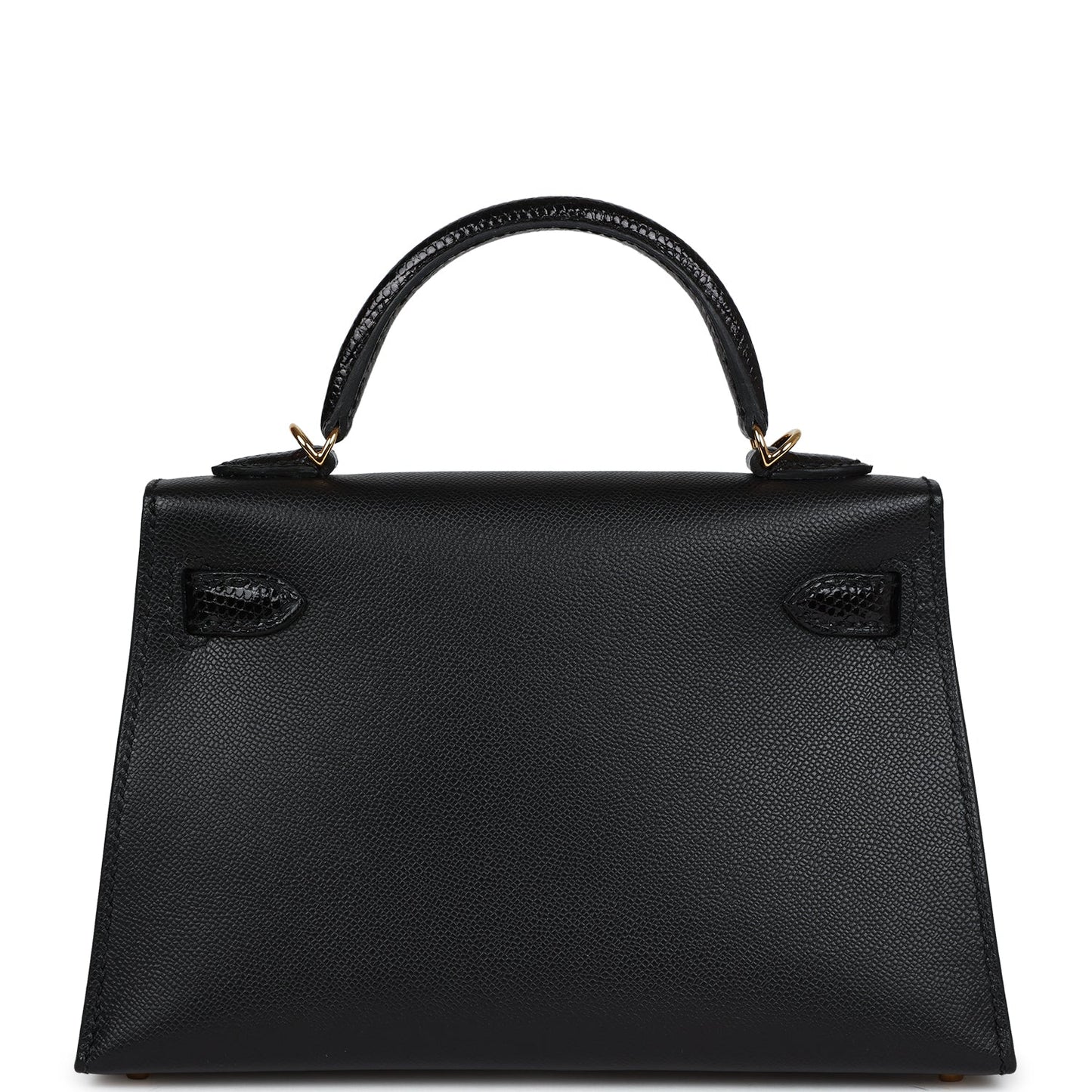 Hermes Kelly Sellier 20 Black Madame and Lizard Touch Gold Hardware