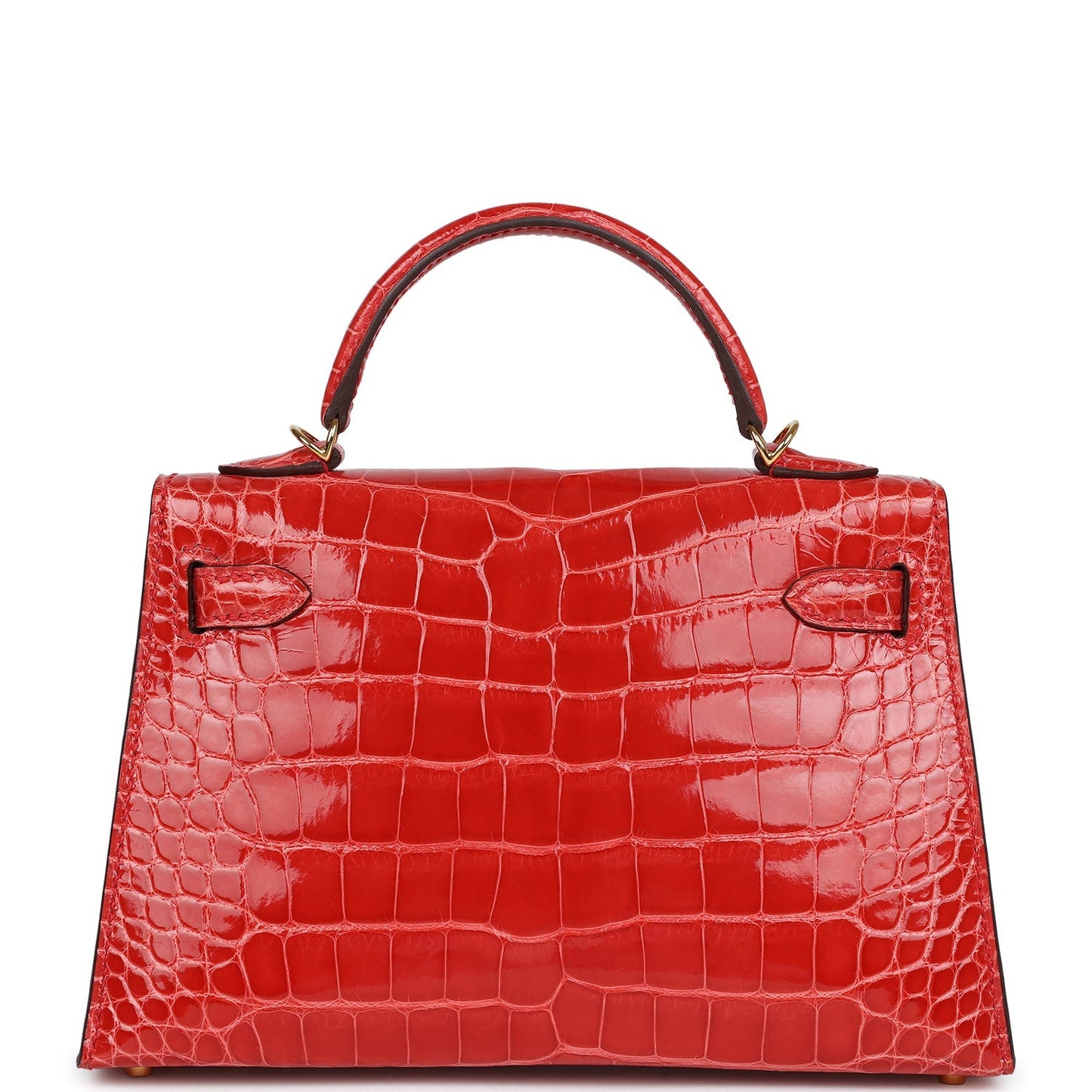 Hermes Kelly Sellier 20 Rouge de Coeur Shiny Alligator Gold Hardware