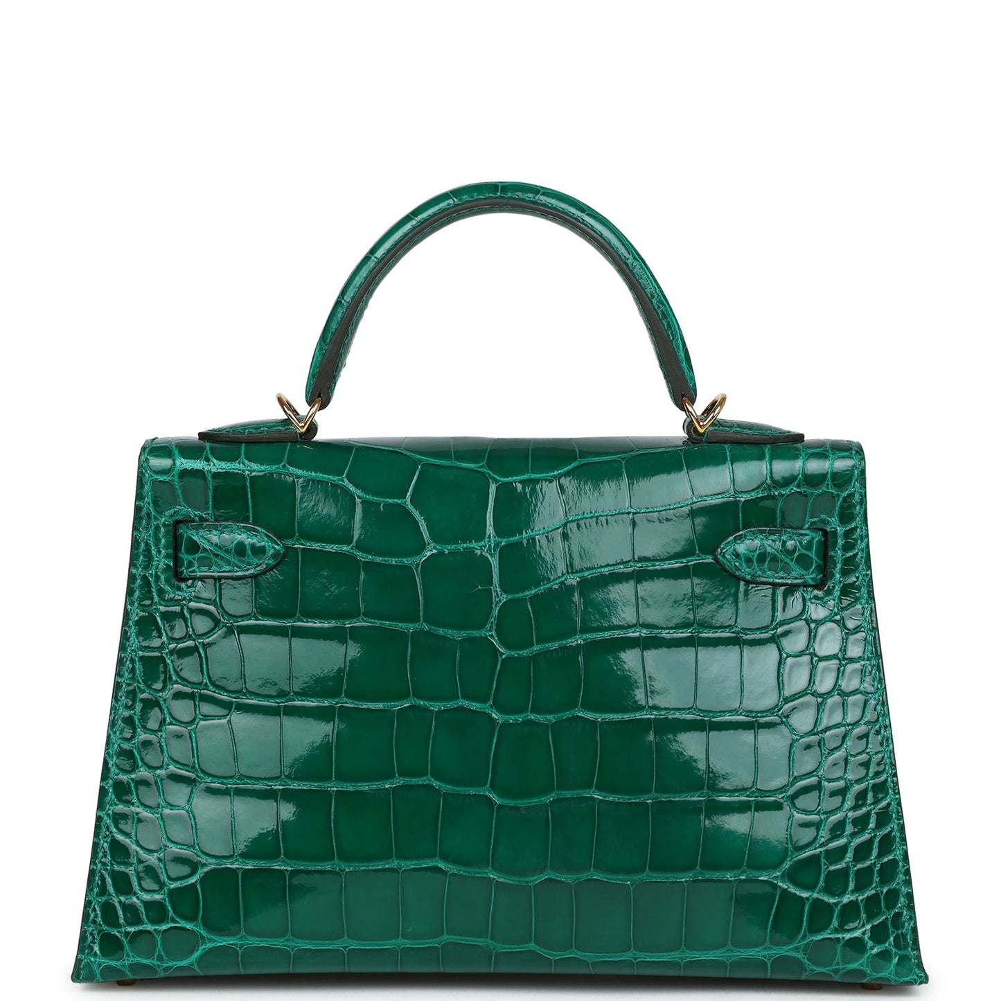 Hermes Kelly Sellier 20 Emerald Shiny Alligator Gold Hardware