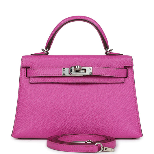 Pre-owned Hermes Kelly Sellier 20 Magnolia Epsom Palladium Hardware