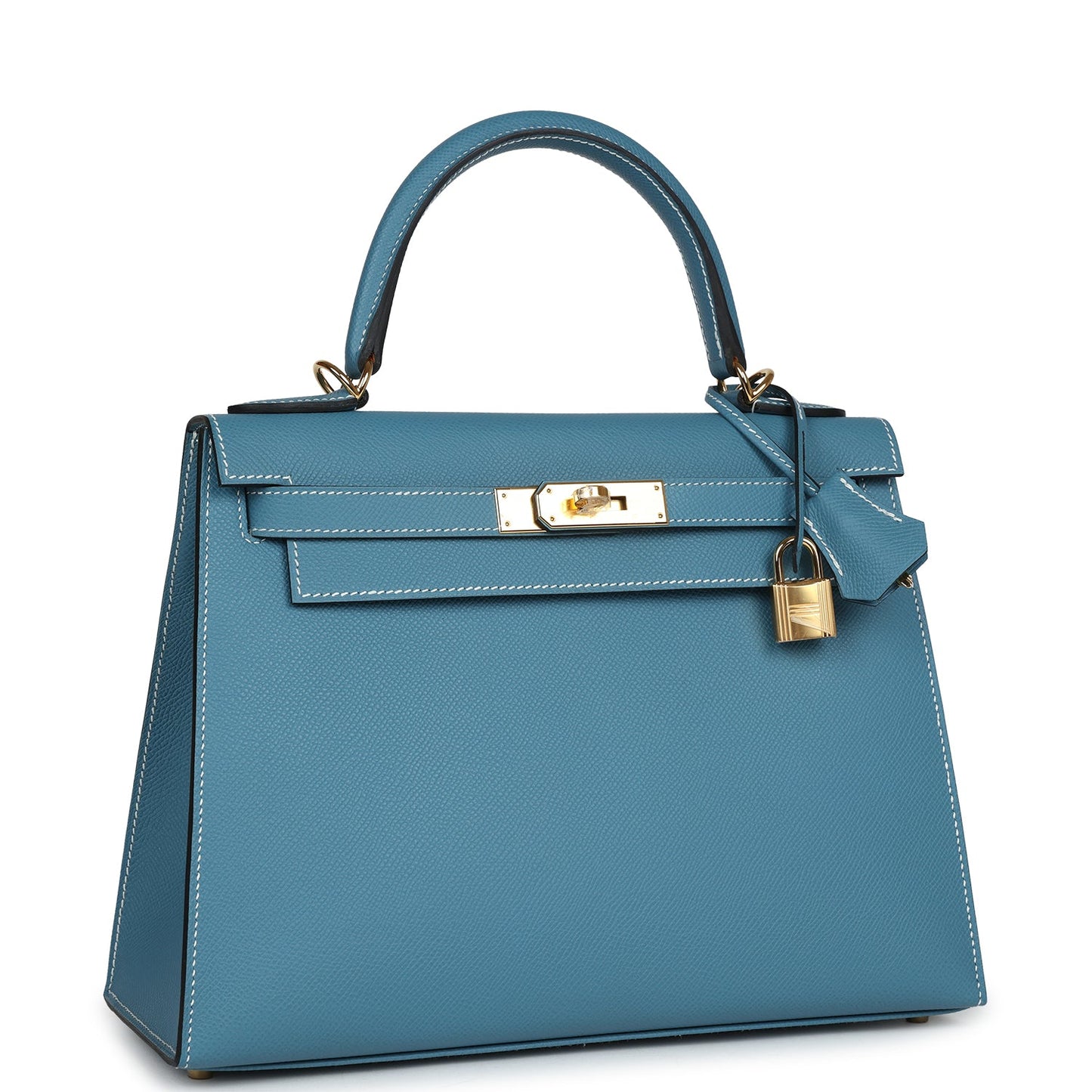 Hermes Kelly Sellier 28 Blue Jean Epsom Gold Hardware