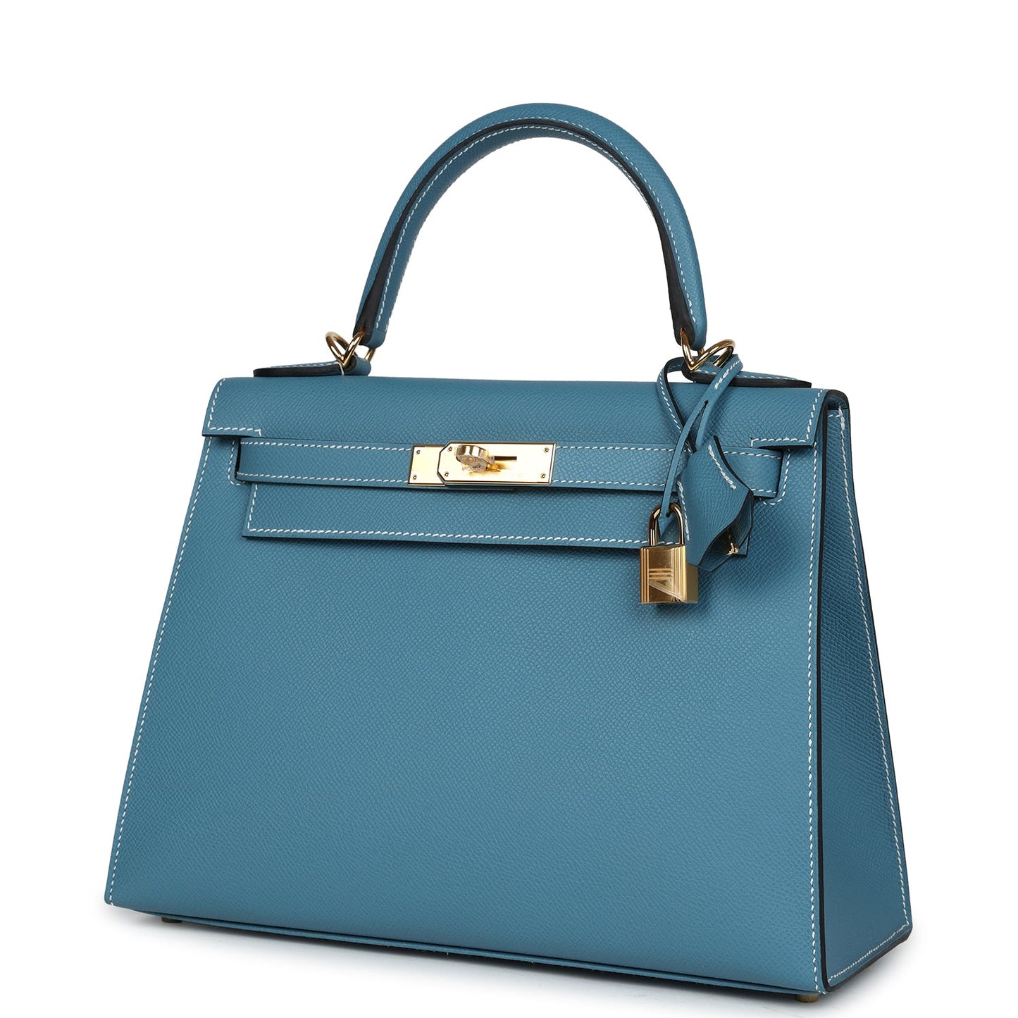 Hermes Kelly Sellier 28 Blue Jean Epsom Gold Hardware