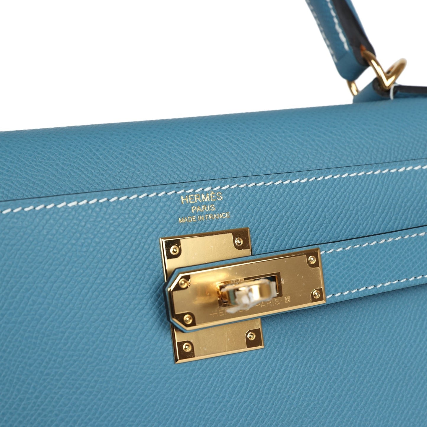 Hermes Kelly Sellier 28 Blue Jean Epsom Gold Hardware