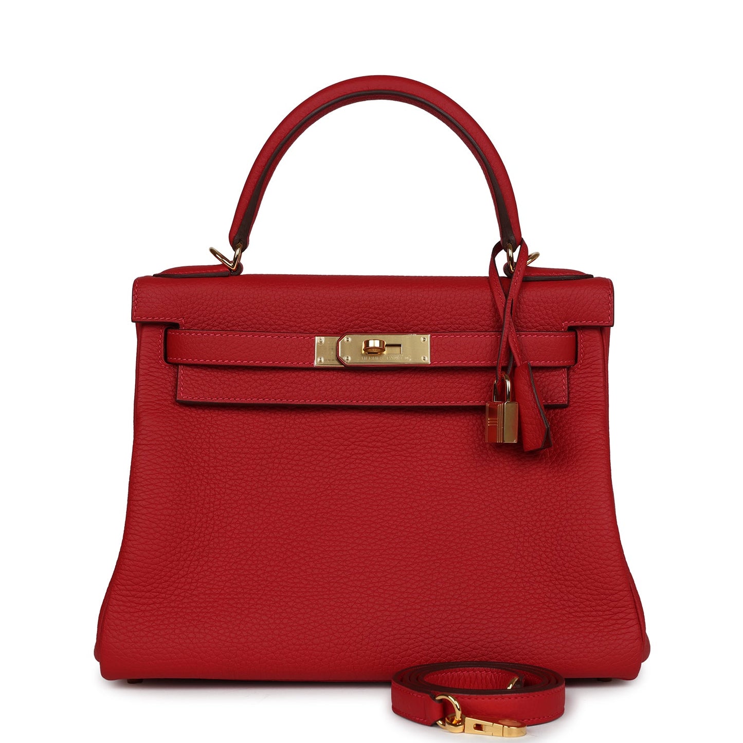 Hermes Kelly Retourne 28 Vermillion Clemence Gold Hardware