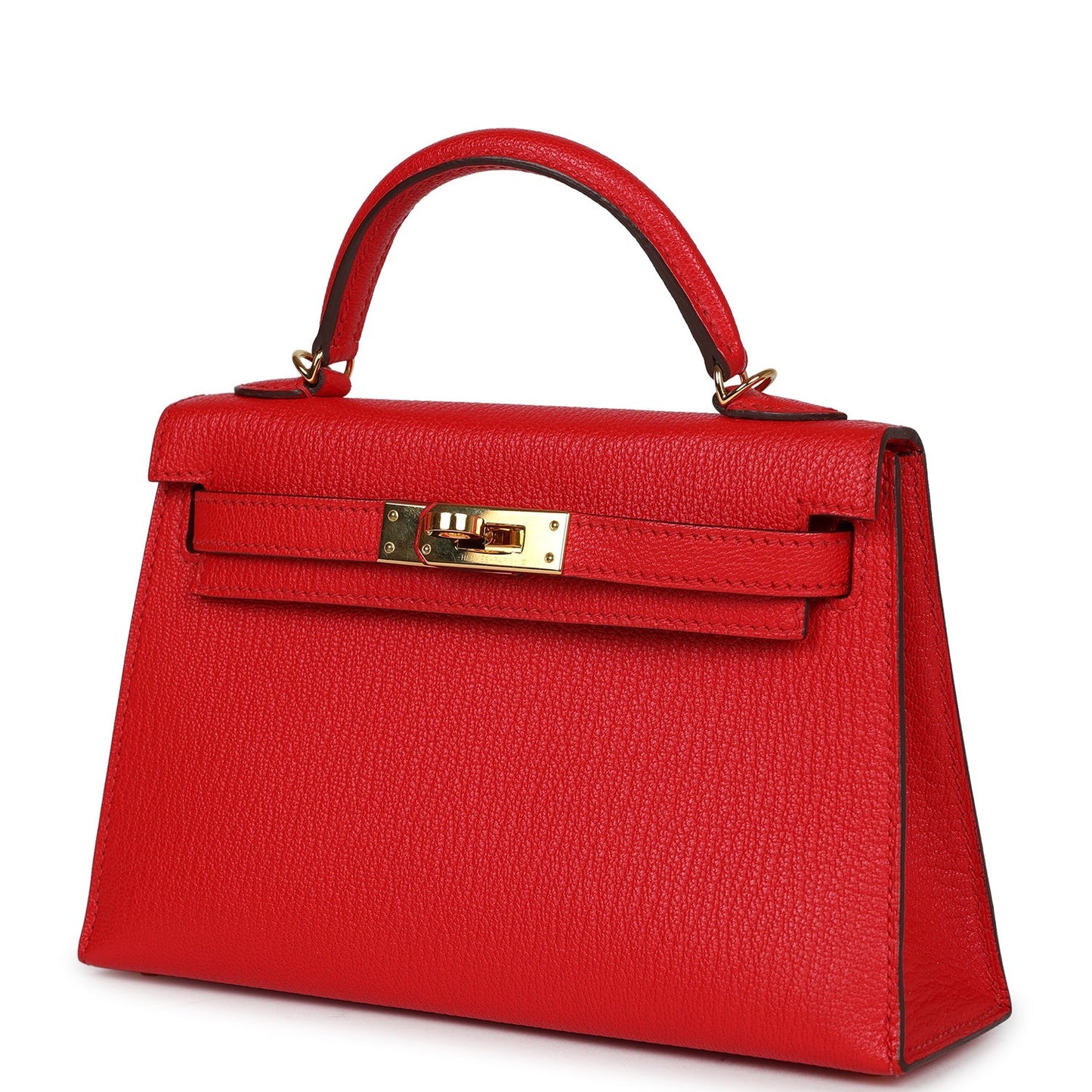 Pre-owned Hermes Kelly 20 Rouge de Coeur Chevre Mysore Gold Hardware