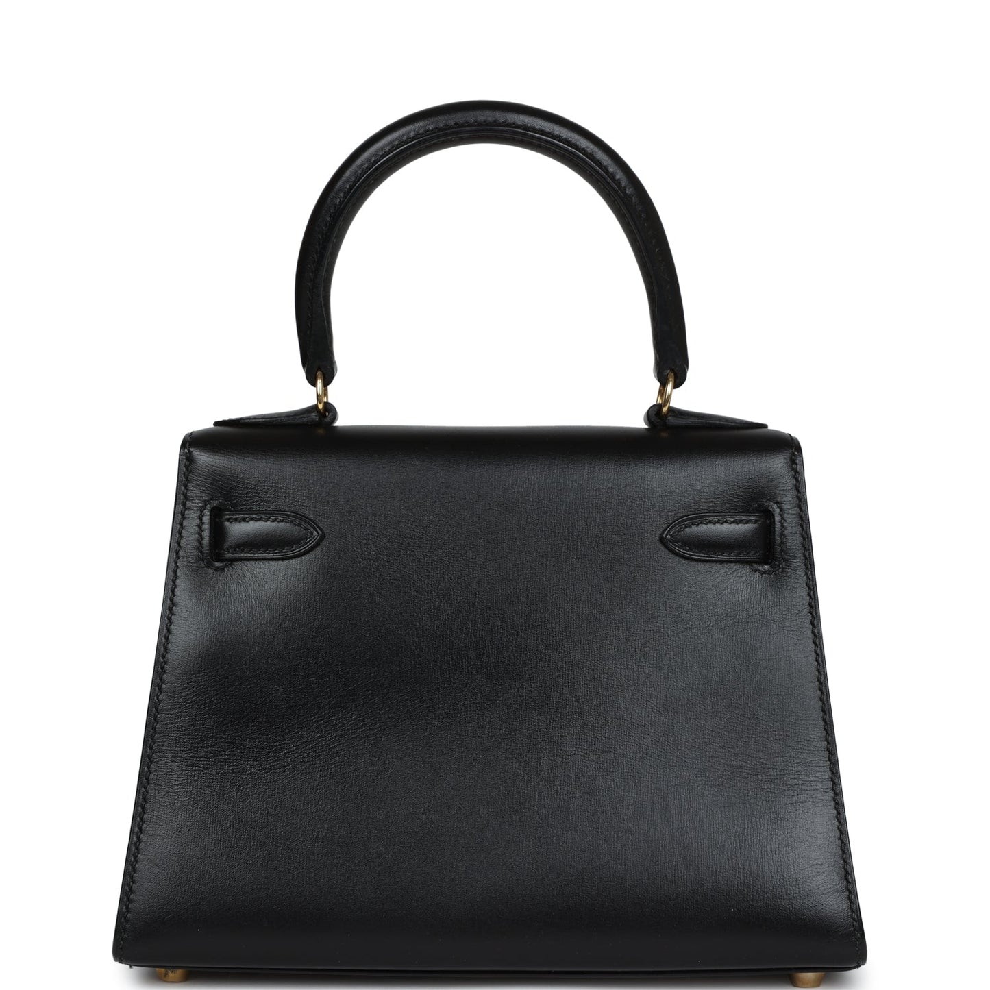 Vintage Hermes Kelly Sellier 20 Black Box Gold Hardware