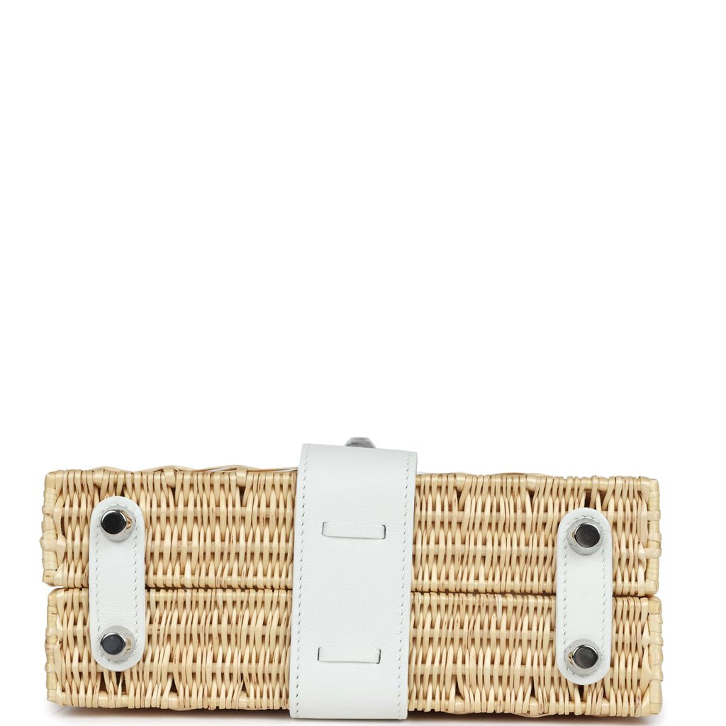 Hermes Mini Picnic Kelly 20 White Swift Palladium Hardware