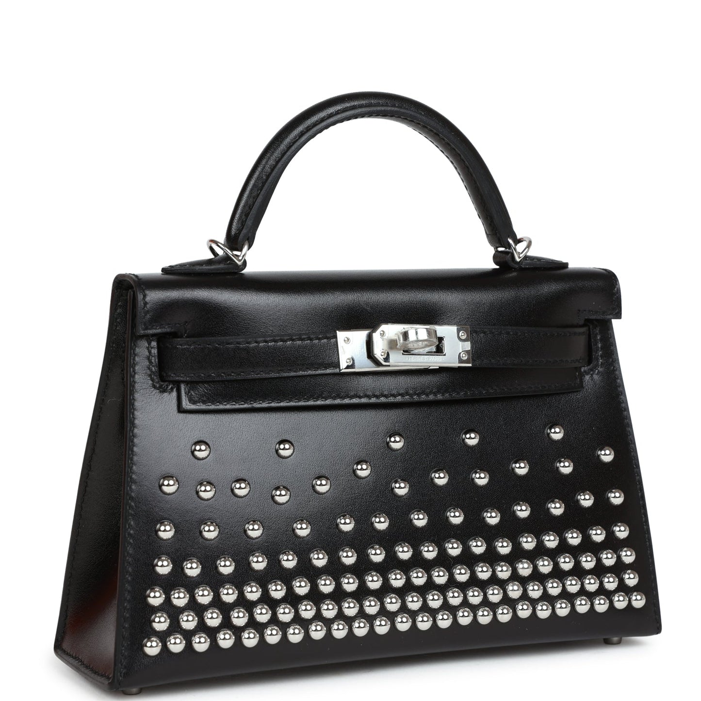 Hermes Kelly Sellier 20 Clouté Black Box Palladium Hardware