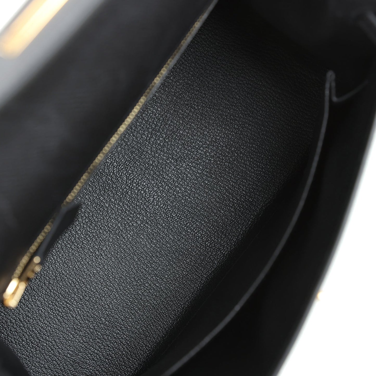 Hermes Kelly Sellier 25 Black Epsom Gold Hardware