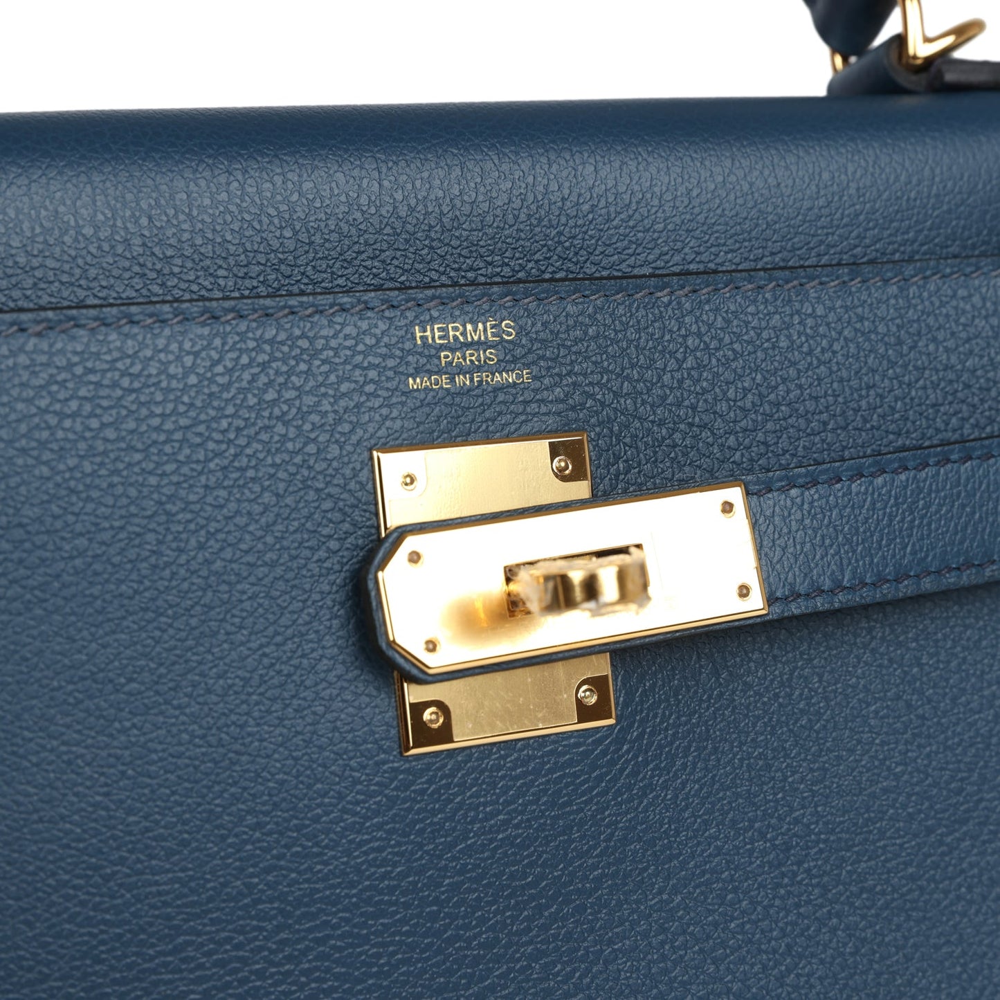 Hermes Kelly Retourne 28 Deep Bleu Evercolor Gold Hardware