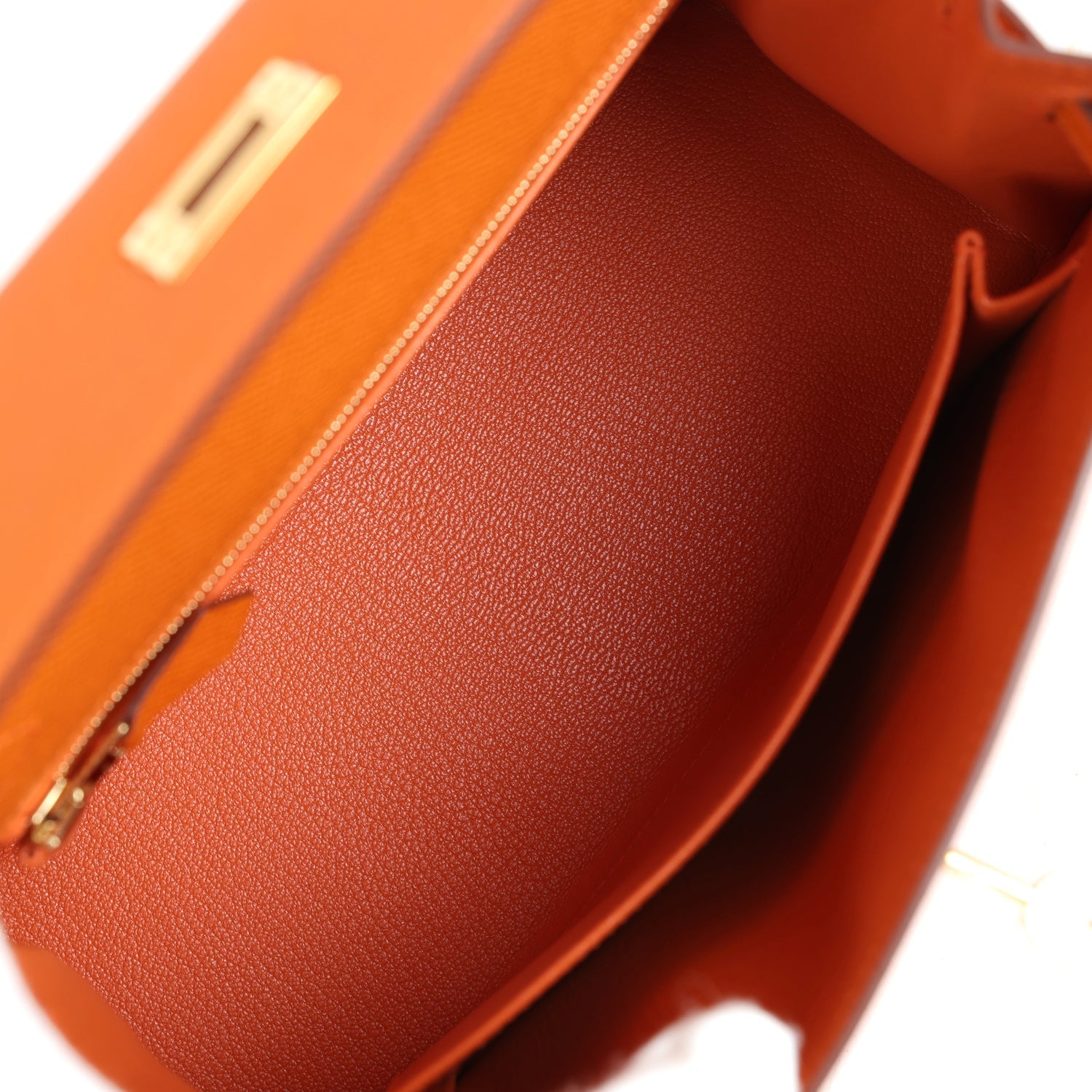 Hermes Kelly Sellier 25 Orange Epsom Gold Hardware - Bob Flawless Skincare 