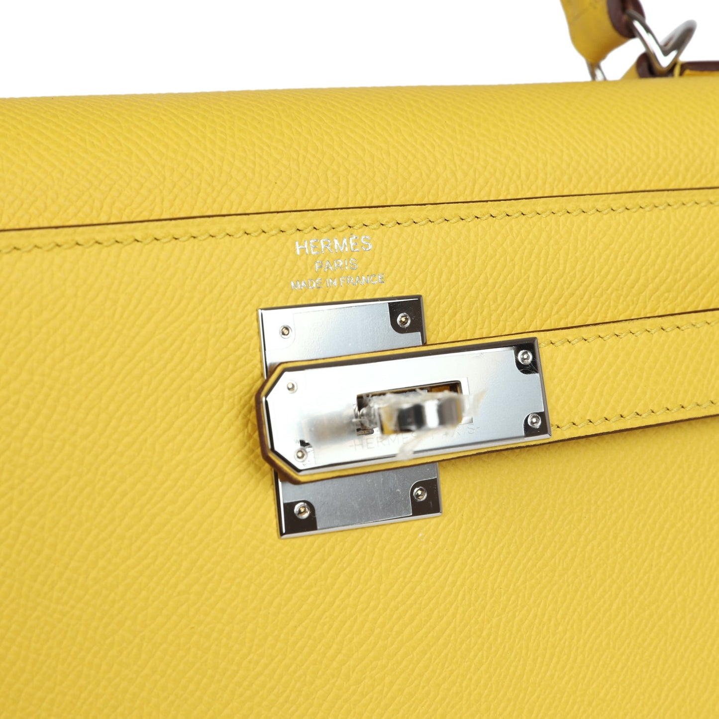 Hermes Kelly Sellier 28 Jaune de Naples Epsom Palladium Hardware