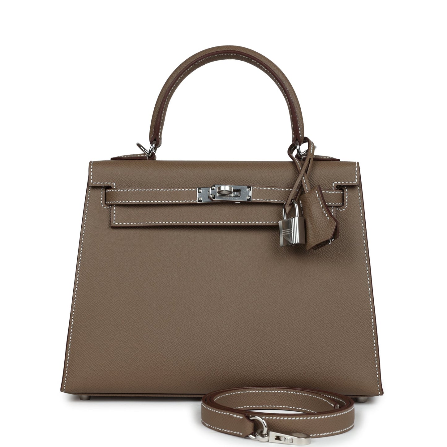 Hermes Kelly Sellier 25 Etoupe Epsom Palladium Hardware