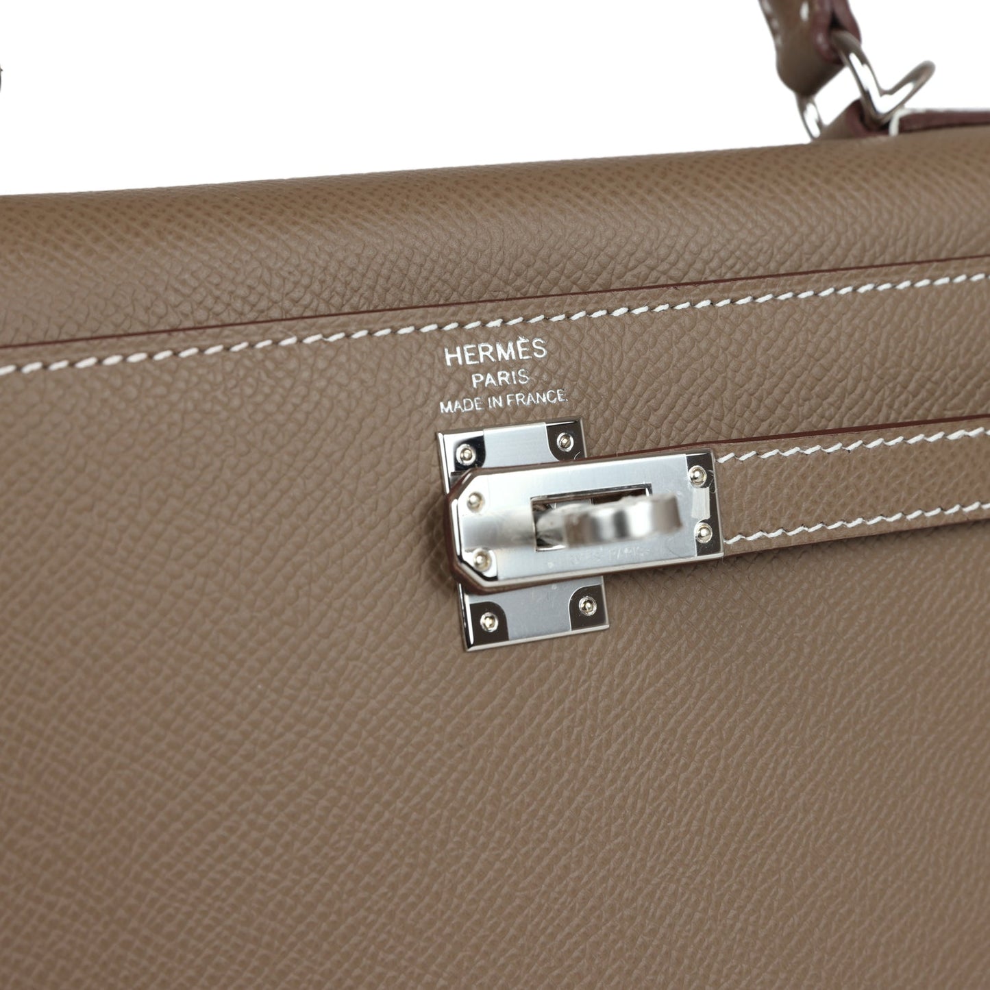 Hermes Kelly Sellier 25 Etoupe Epsom Palladium Hardware