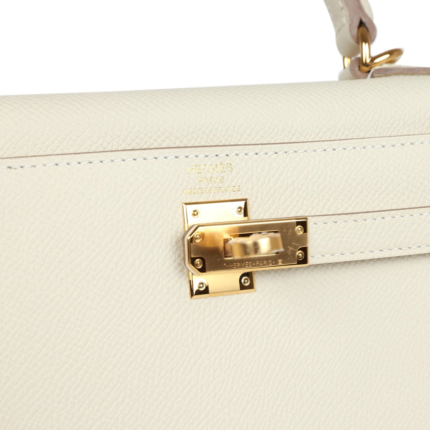 Hermes Kelly Sellier 25 Craie Epsom Gold Hardware