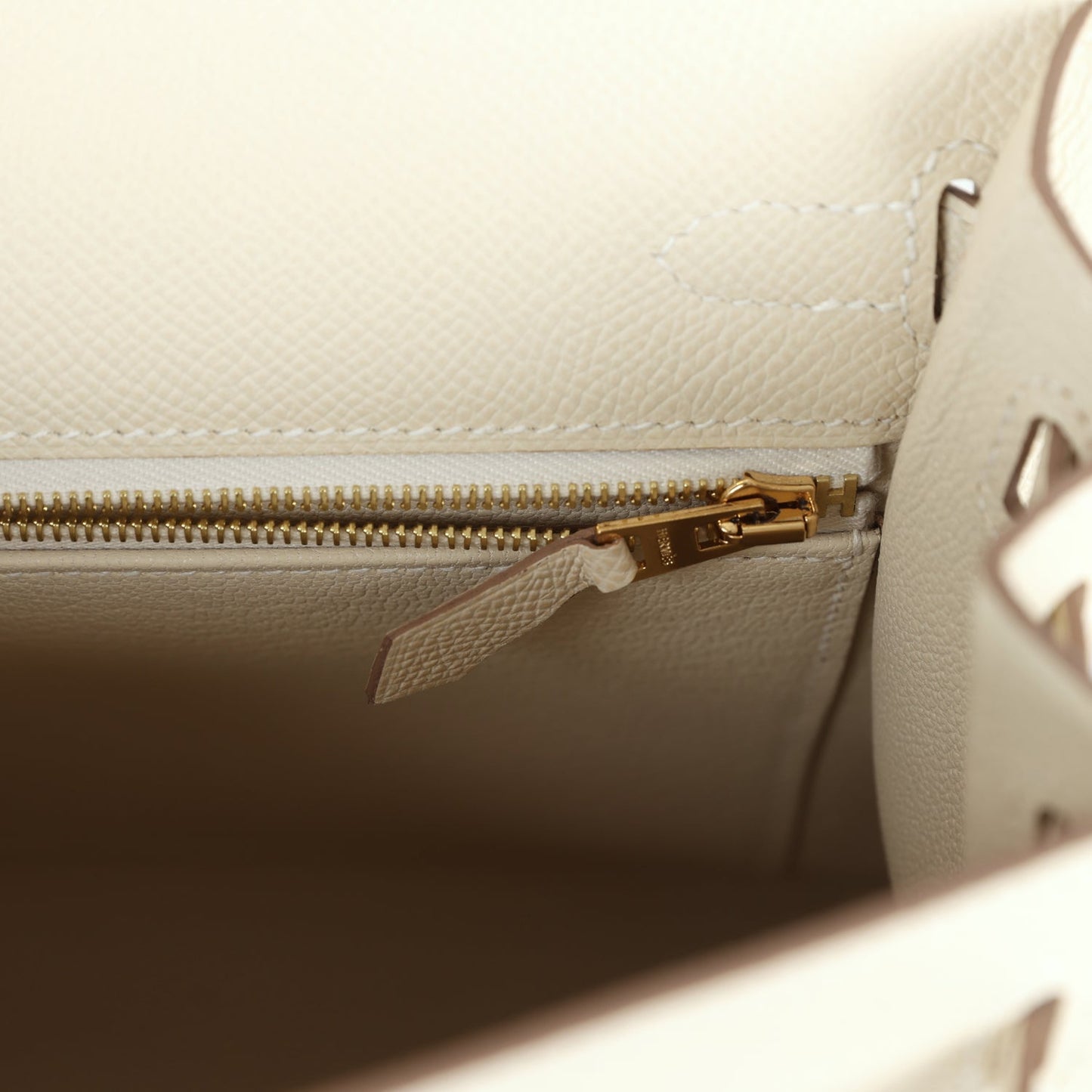 Hermes Kelly Sellier 25 Craie Epsom Gold Hardware