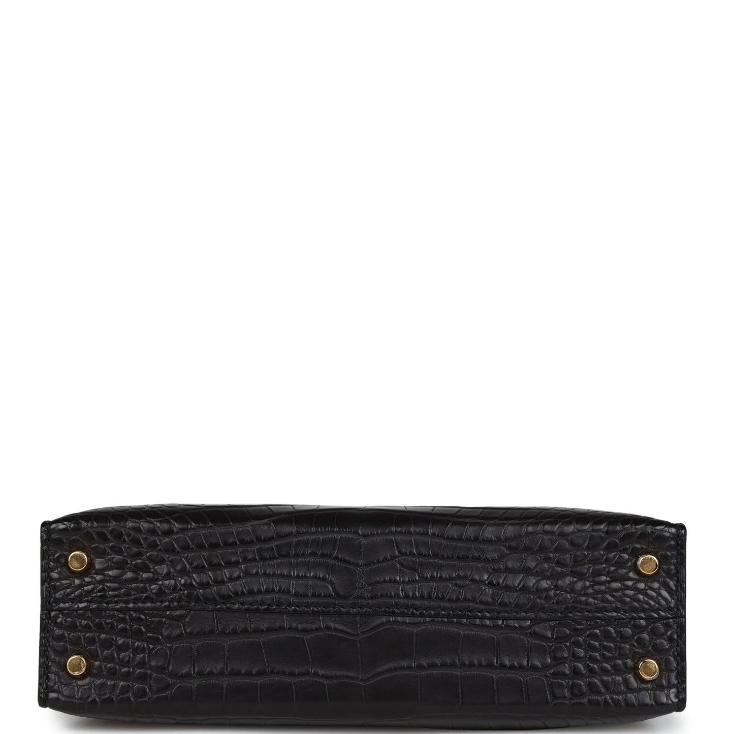 Hermes Kelly Sellier 20 Black Matte Alligator Gold Hardware