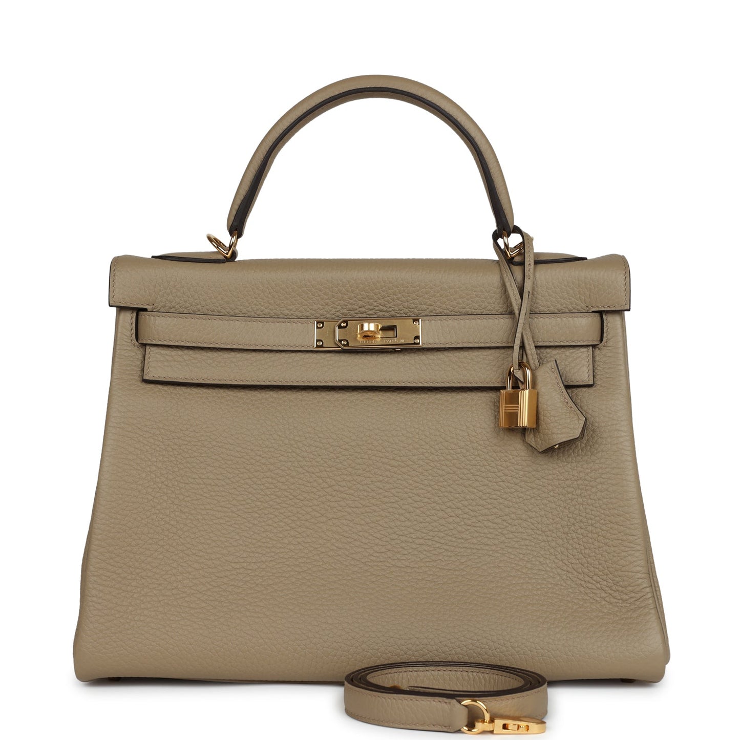 Hermes Kelly Retourne 32 Beige Marfa Clemence Gold Hardware