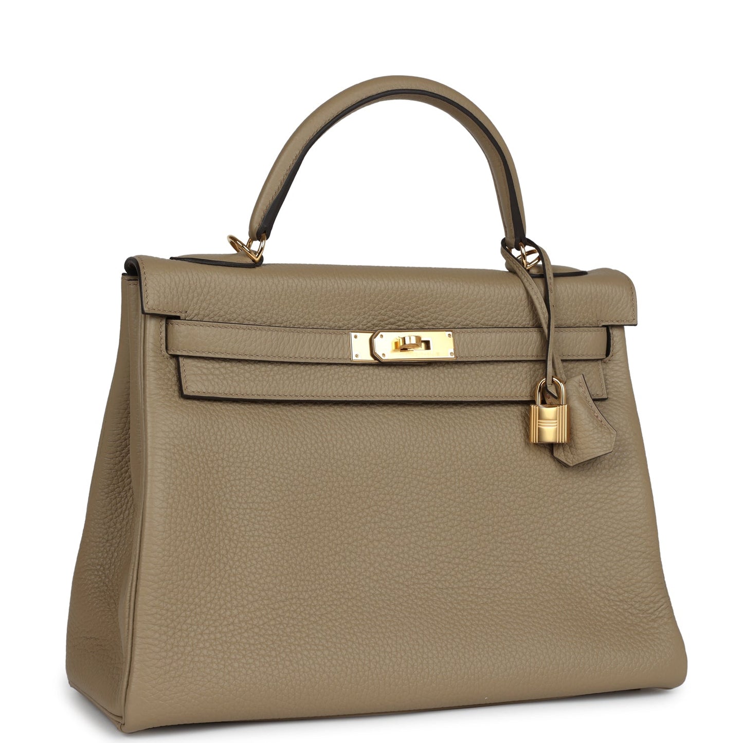 Hermes Kelly Retourne 32 Beige Marfa Clemence Gold Hardware