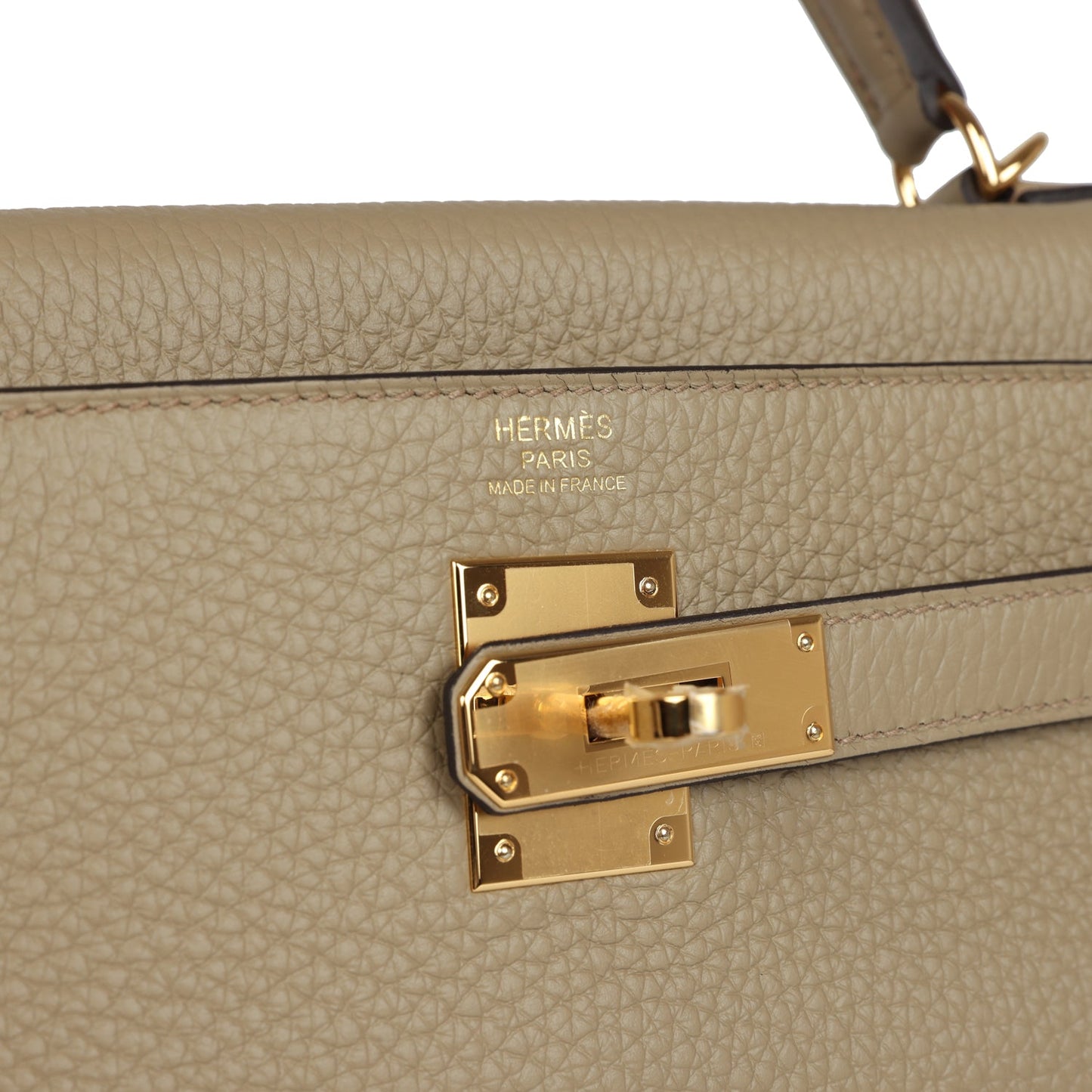 Hermes Kelly Retourne 32 Beige Marfa Clemence Gold Hardware