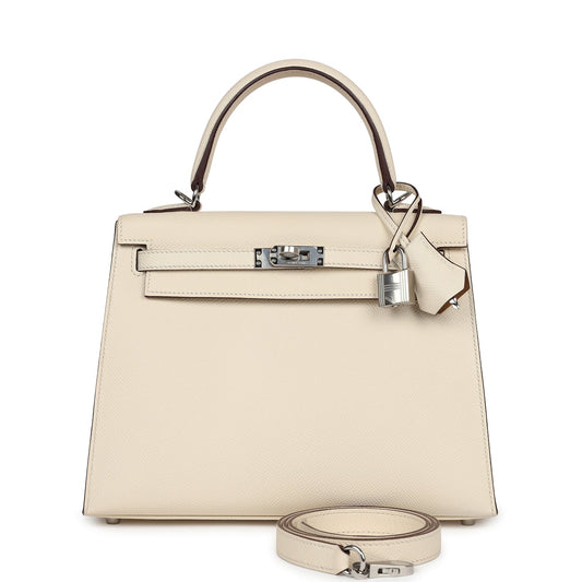 Hermes Kelly Sellier 25 Nata Verso Epsom Palladium Hardware