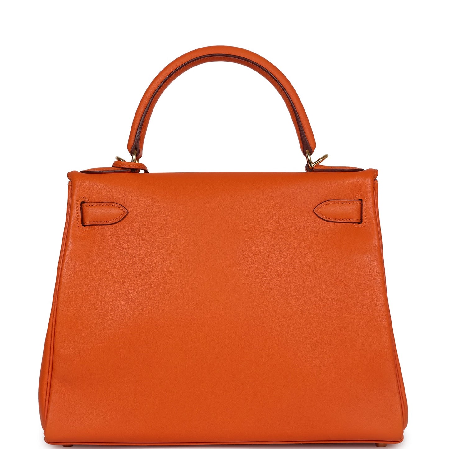 Vintage Hermes Kelly Retourne 28 Orange Gulliver Gold Hardware