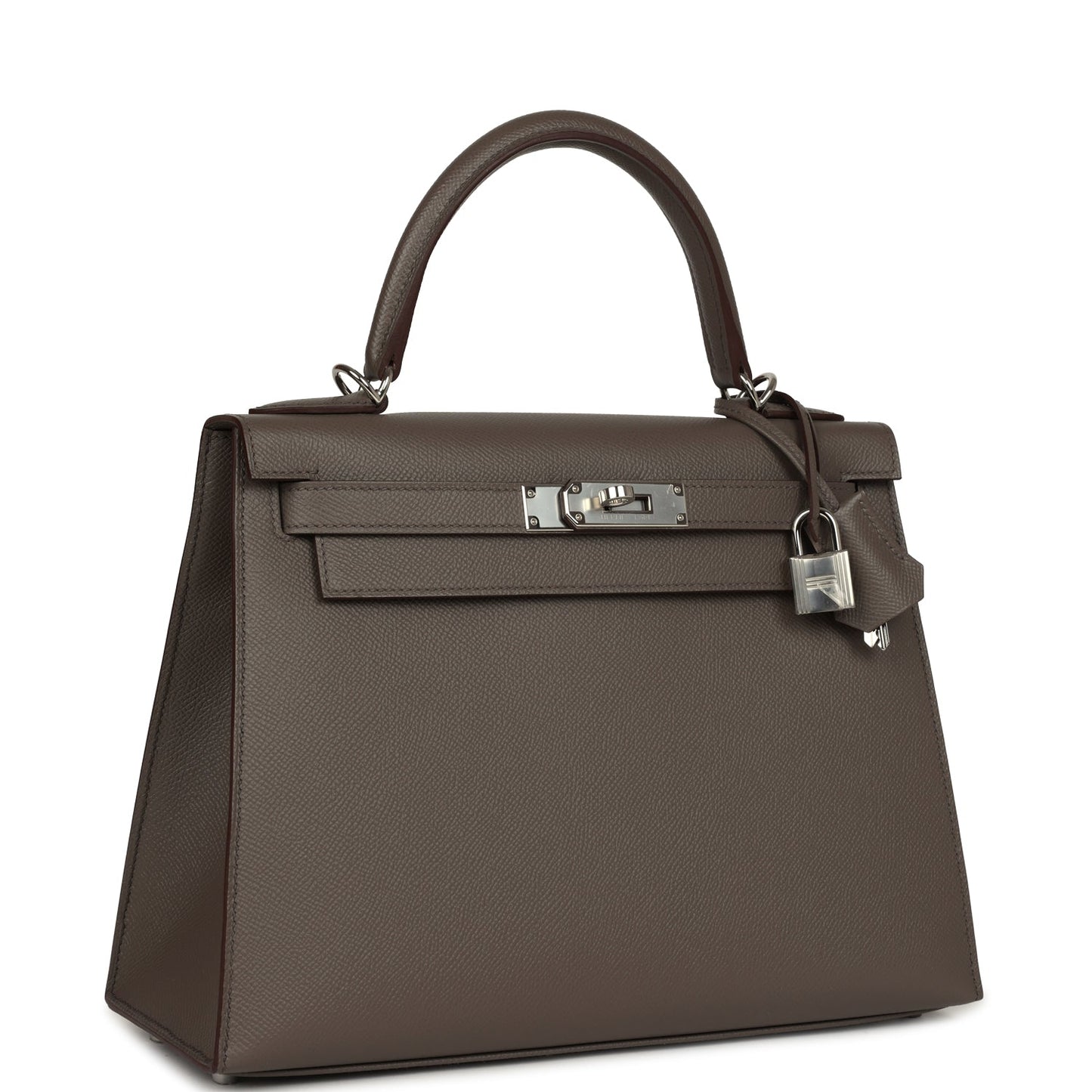 Pre-owned Hermes Kelly Sellier 28 Etain Epsom Palladium Hardware