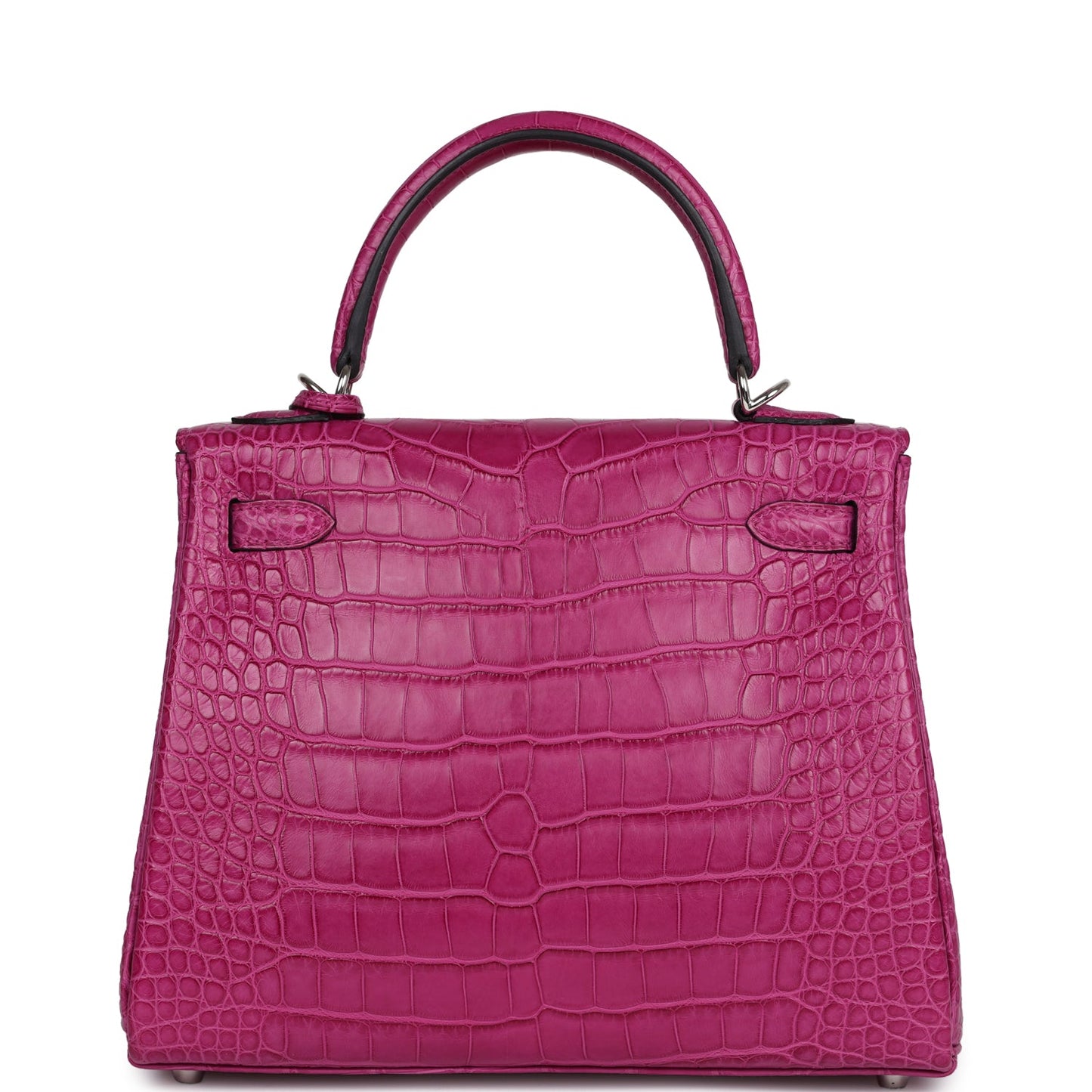 Hermes Kelly Retourne 25 Rose Sheherazade Matte Alligator Palladium Hardware