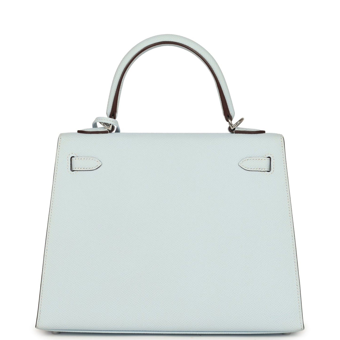 Pre-owned Hermes Kelly Sellier 25 Bleu Brume Epsom Palladium Hardware