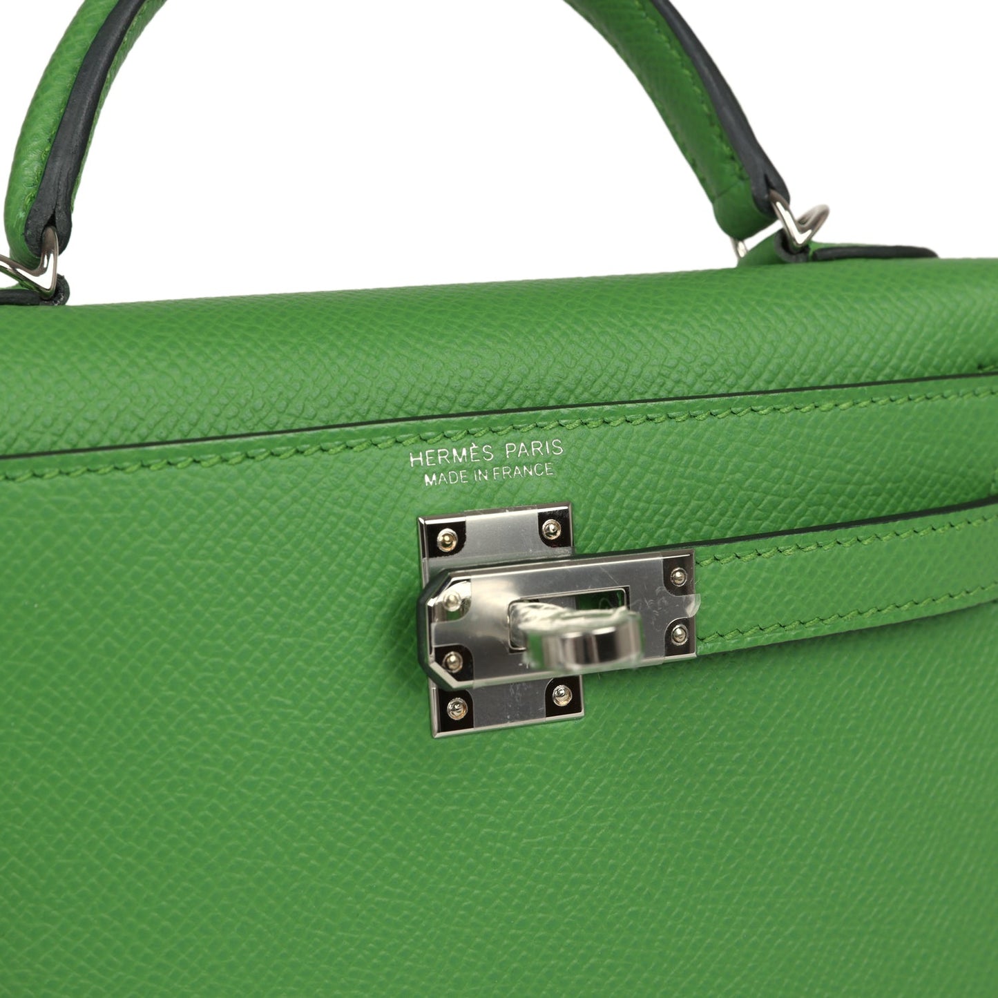 Hermes Kelly Sellier 20 Vert Yucca Epsom Palladium Hardware