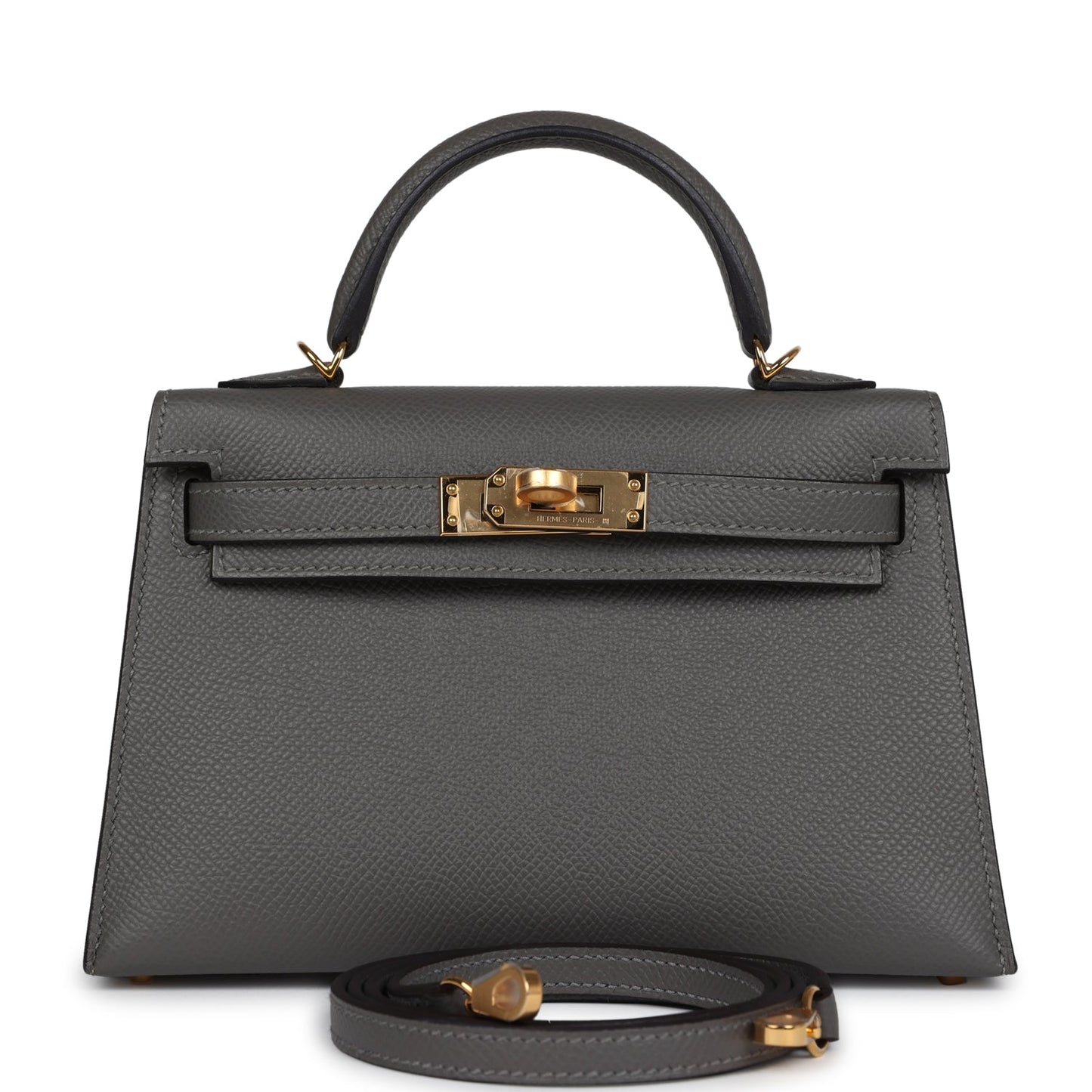 Hermes Kelly Sellier 20 Gris Meyer Epsom Gold Hardware