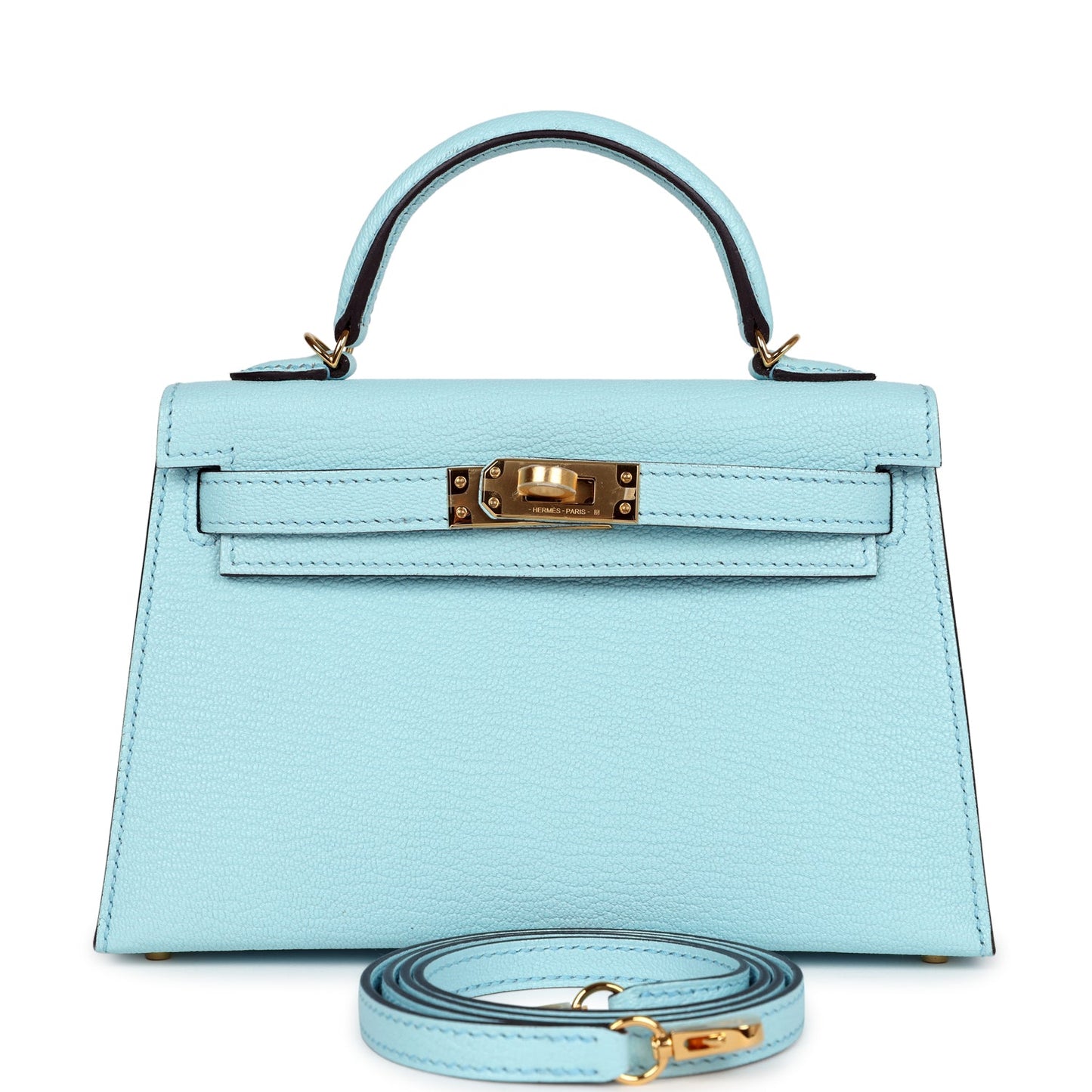 Hermes Kelly Sellier 20 Bleu Zephyr Chevre Gold Hardware