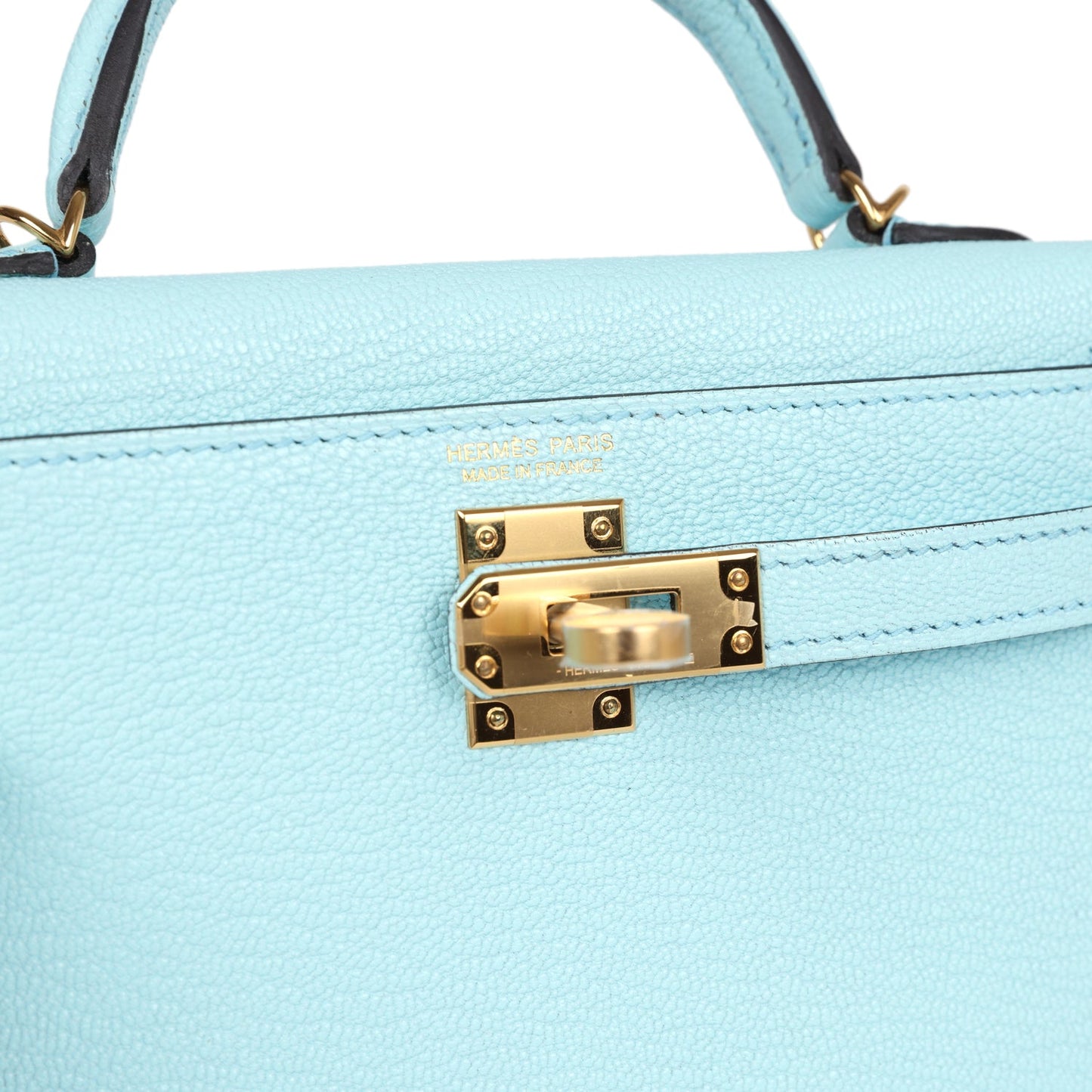 Hermes Kelly Sellier 20 Bleu Zephyr Chevre Gold Hardware