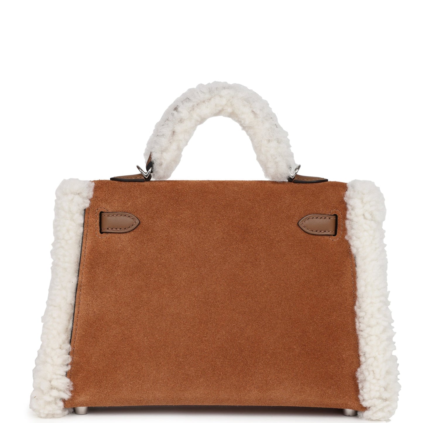 Hermes Teddy Kelly 20 Chamois Shearling and Swift Palladium Hardware