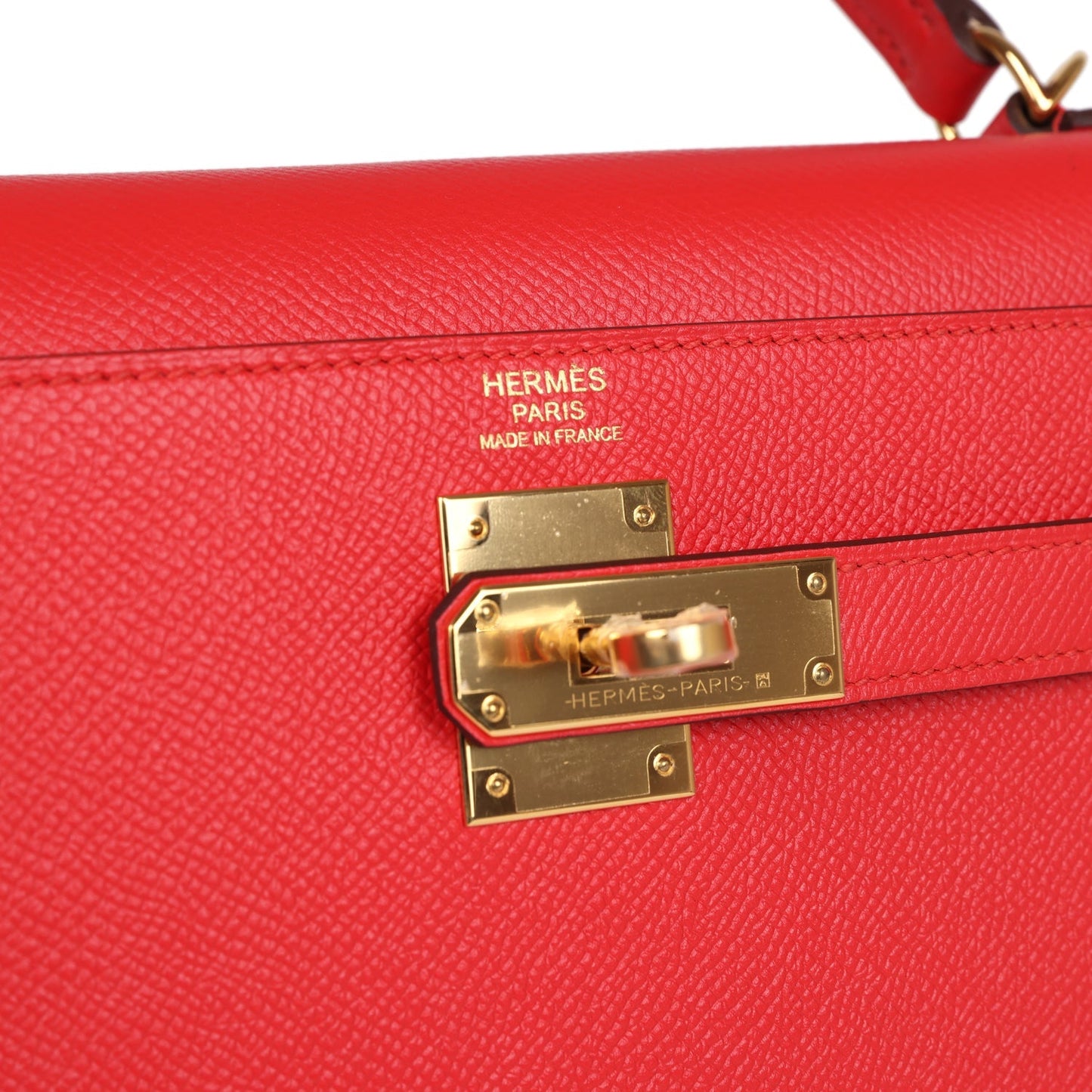 Hermes Kelly Sellier 32 Rouge Tomate Epsom Gold Hardware