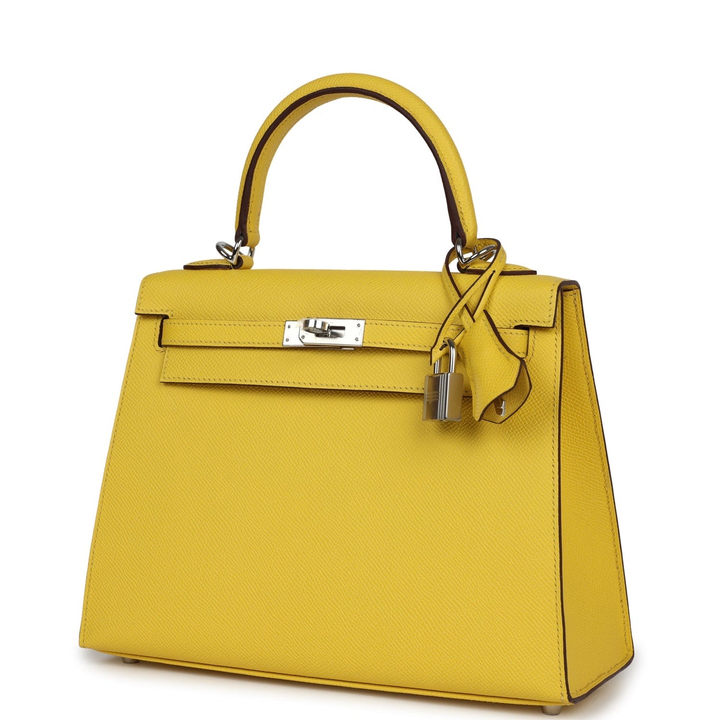 Hermes Kelly Sellier 25 Jaune De Naples Epsom Palladium Hardware