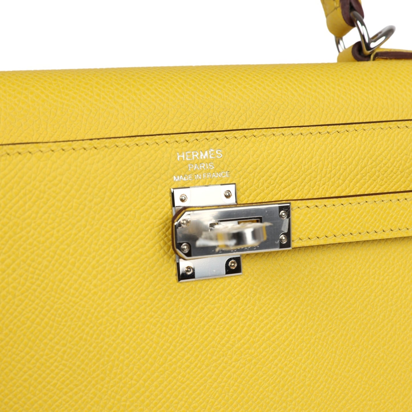 Hermes Kelly Sellier 25 Jaune De Naples Epsom Palladium Hardware